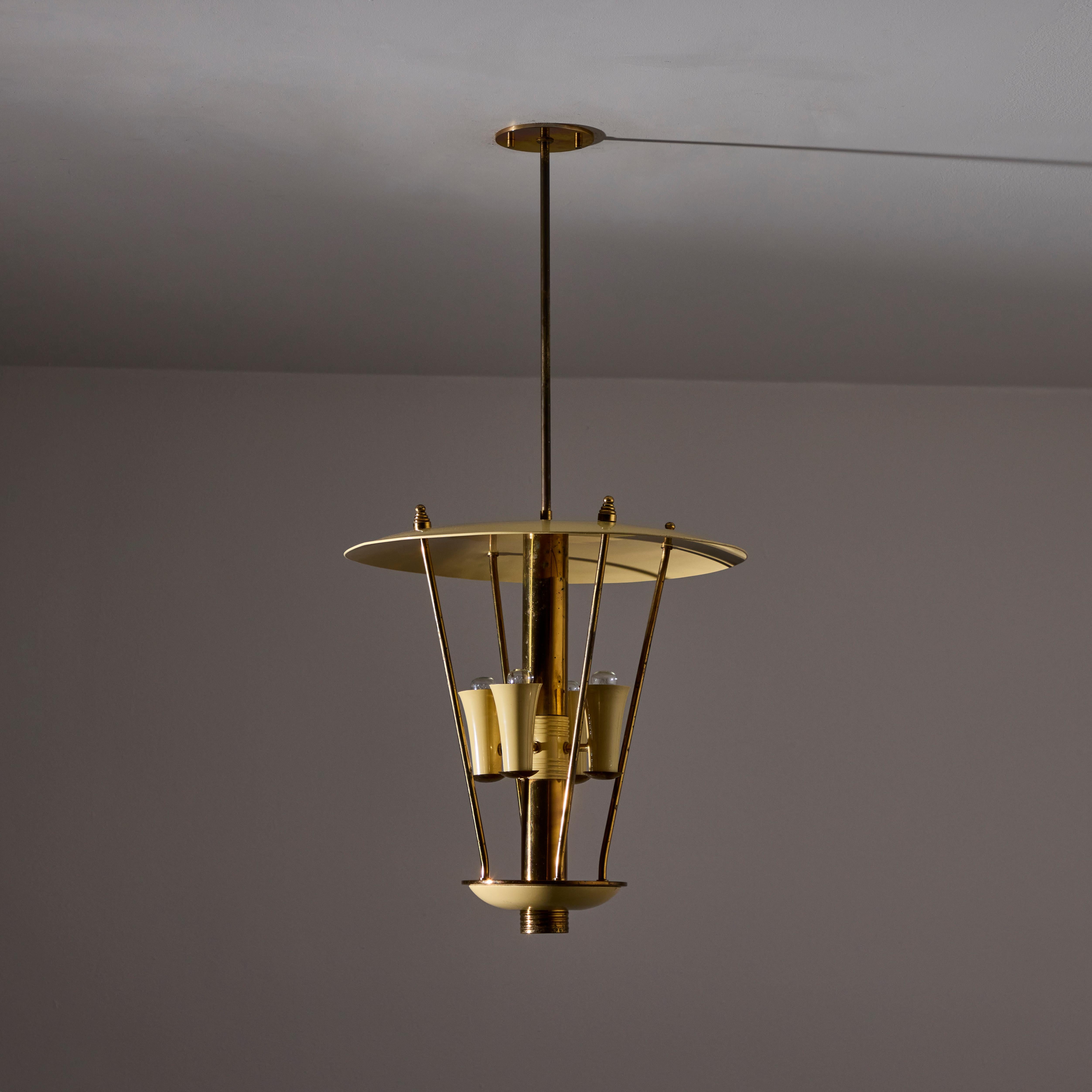 Patinated Custom Italian Ceiling Light For Sale