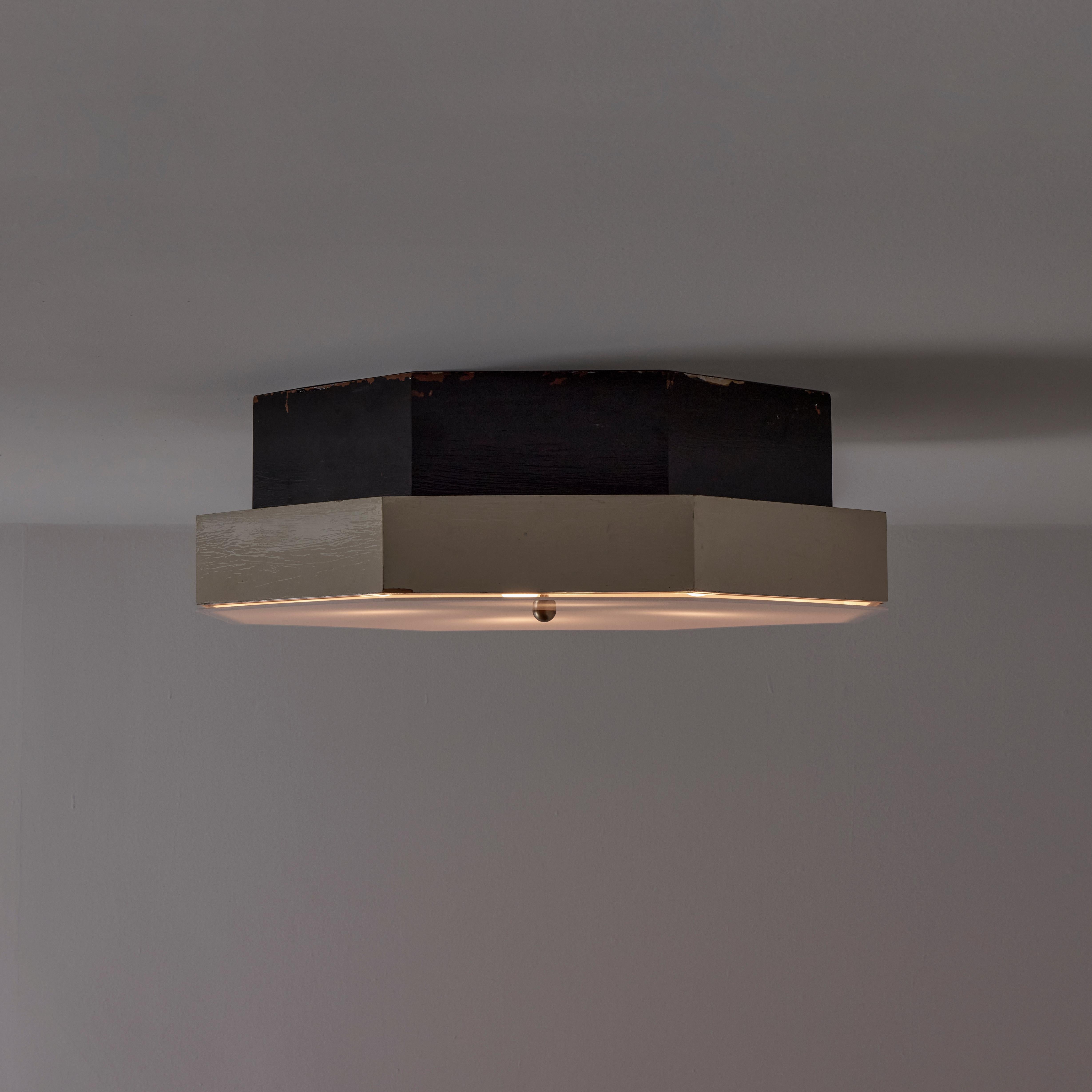 Brass Custom Italian Ceiling Light For Sale