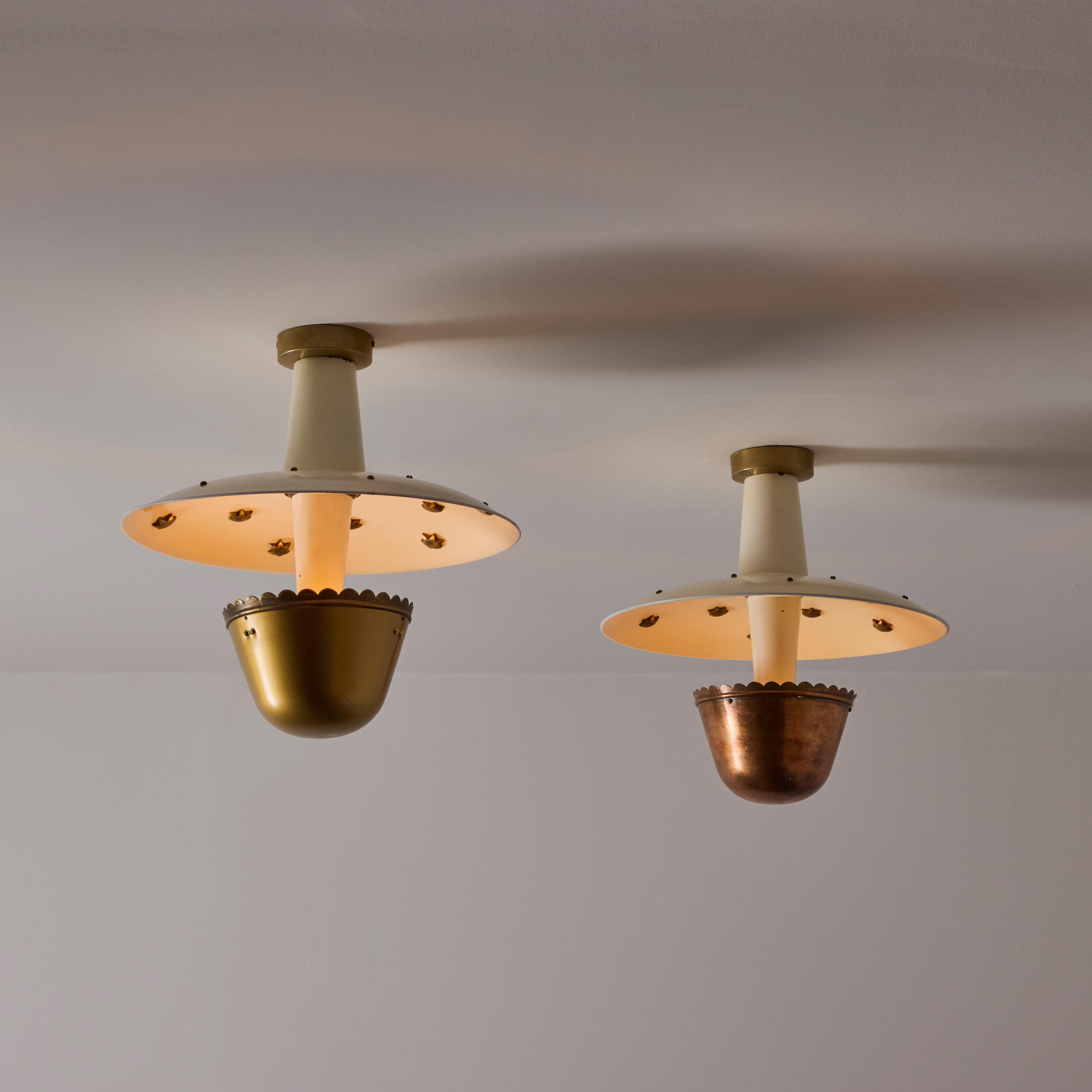 Single Custom Italian Ceiling Light In Good Condition In Los Angeles, CA