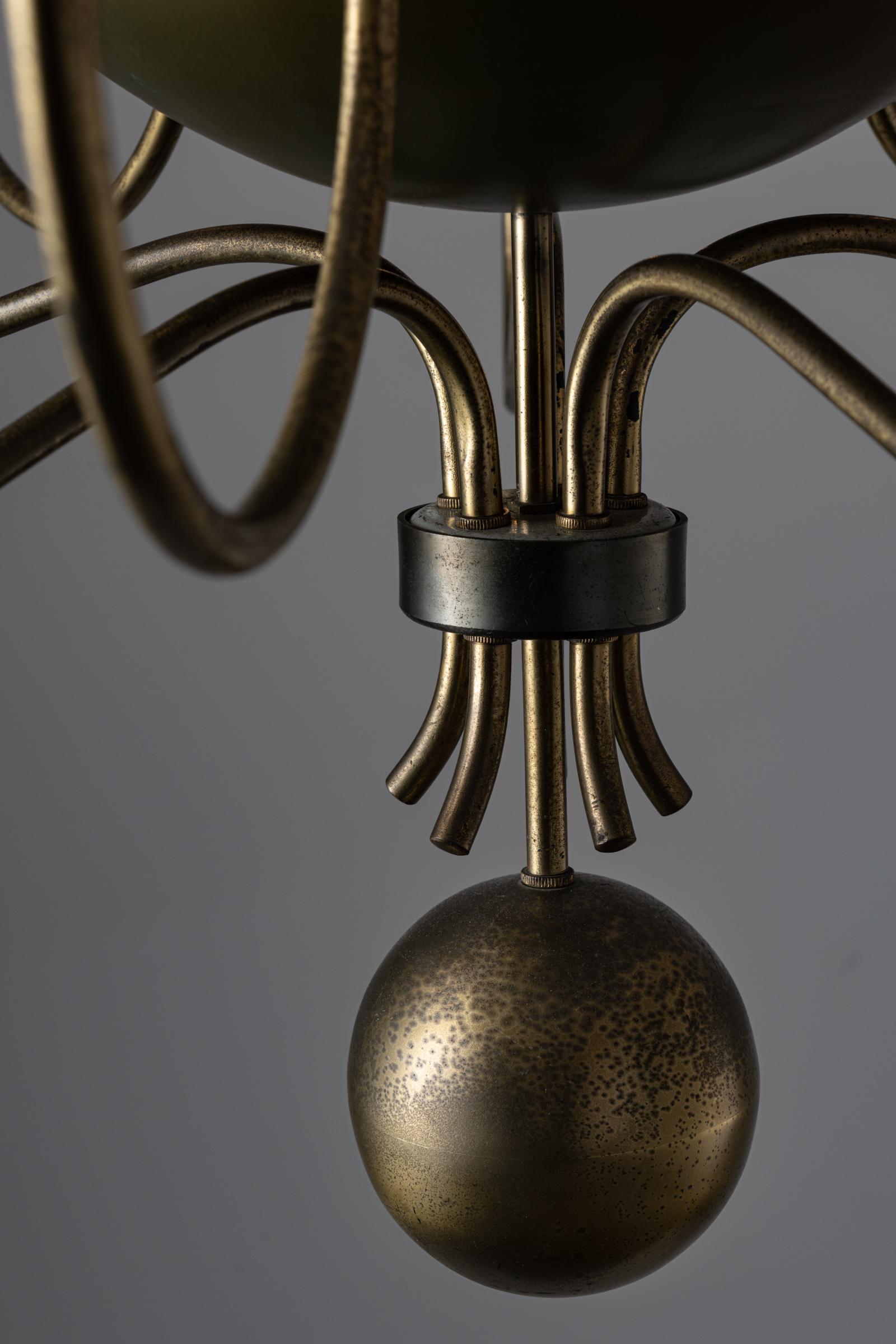 Brass Large Custom Italian Chandelier For Sale