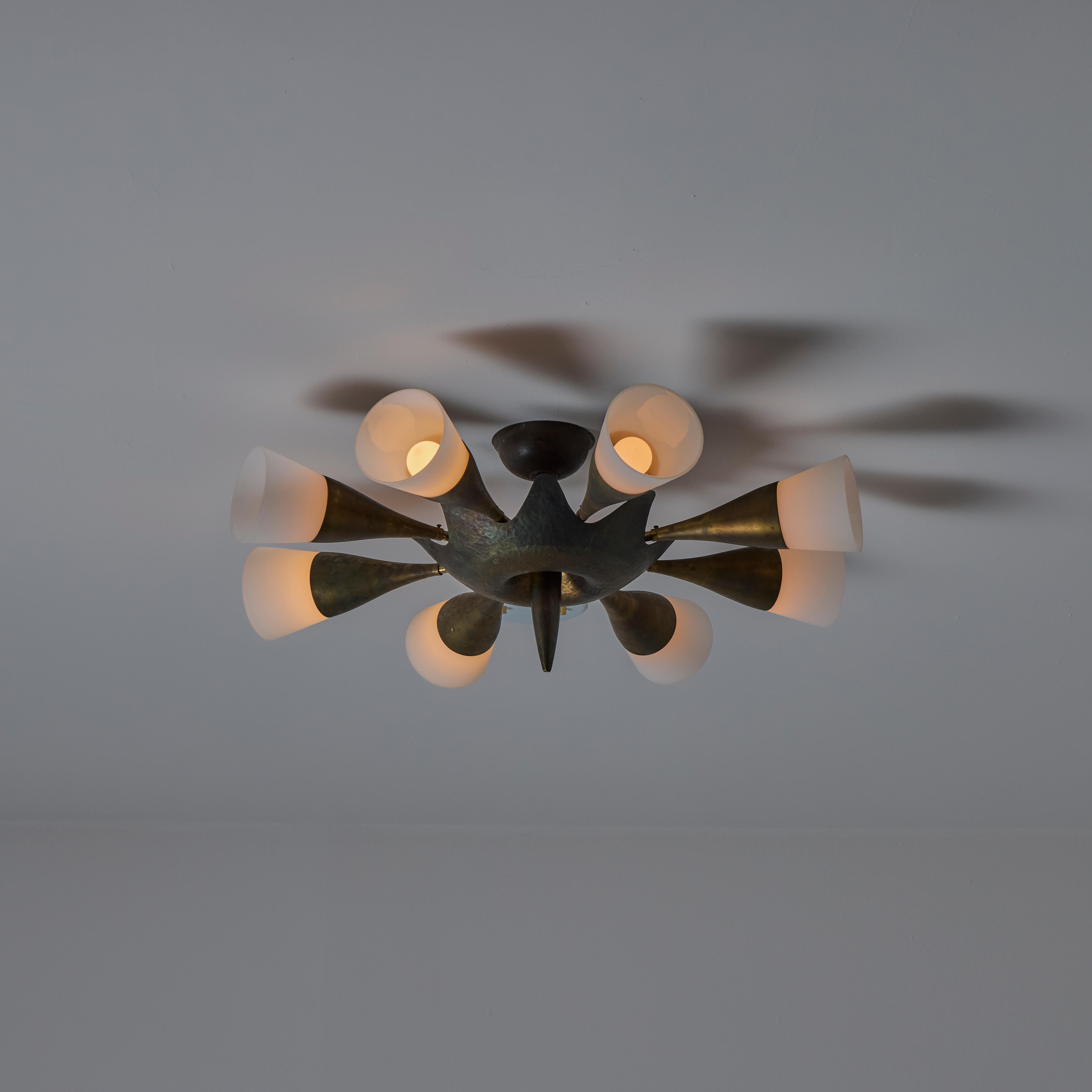 Mid-Century Modern Custom Italian Flush Mount For Sale
