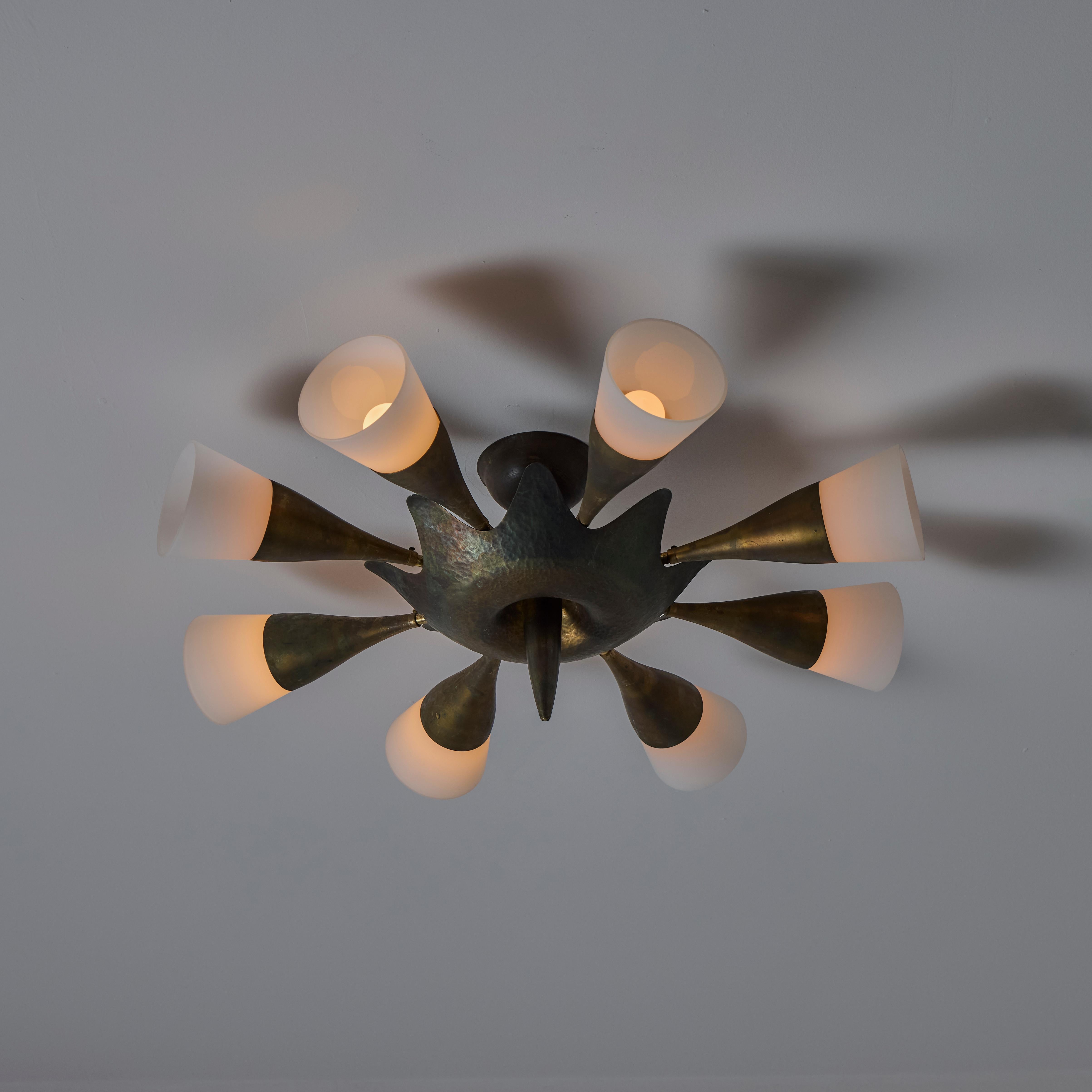 Custom Italian Flush Mount In Fair Condition For Sale In Los Angeles, CA