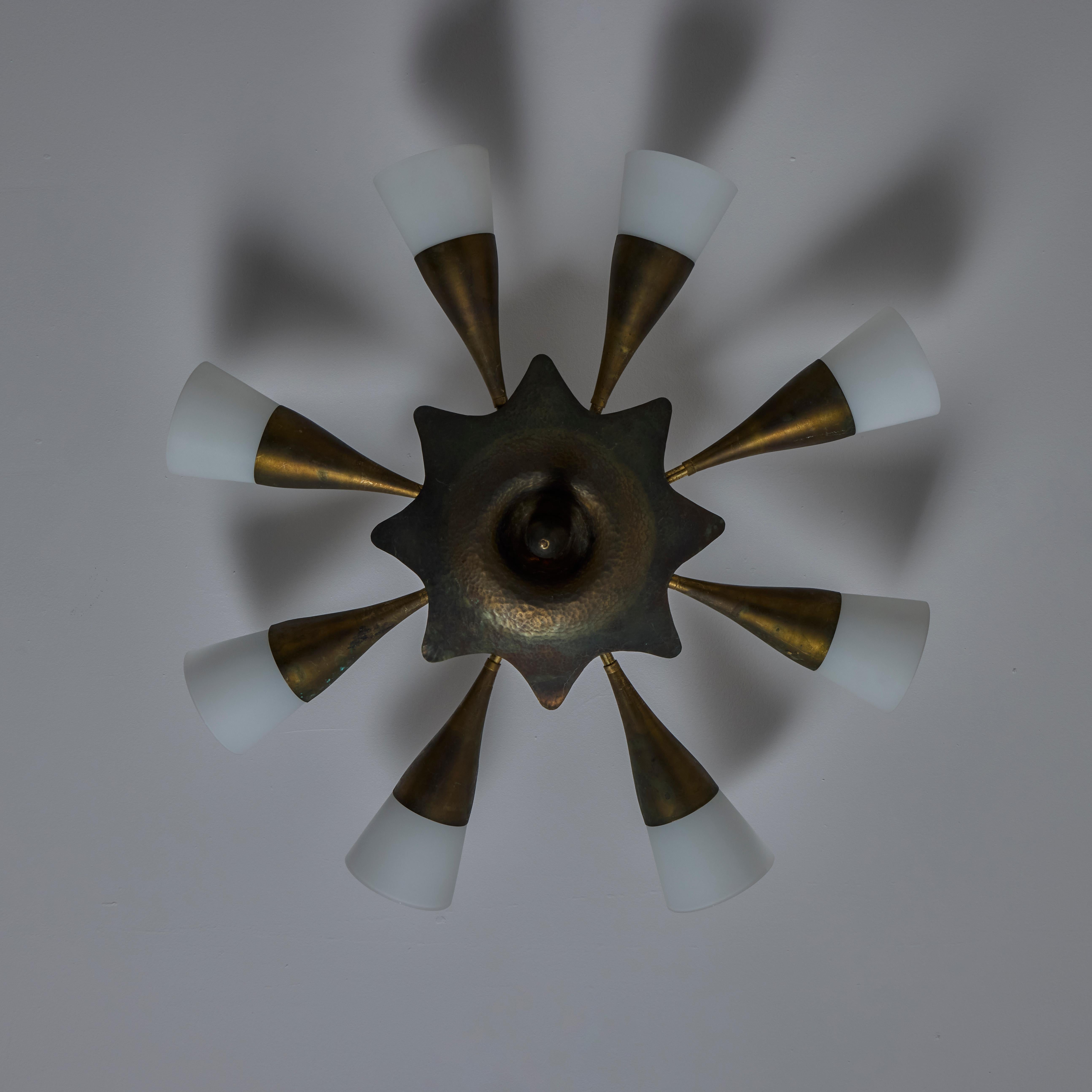 Glass Custom Italian Flush Mount For Sale