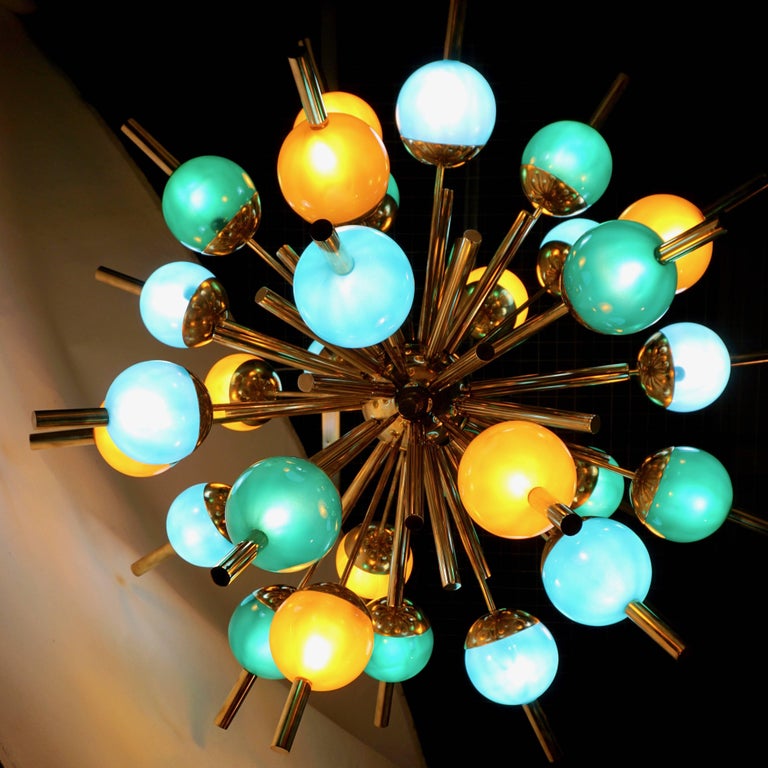 Lustre Spoutnik Design En Laiton Fait Main - Plafonnier Moderne Style Milieu Du Siècle - Personnalisable