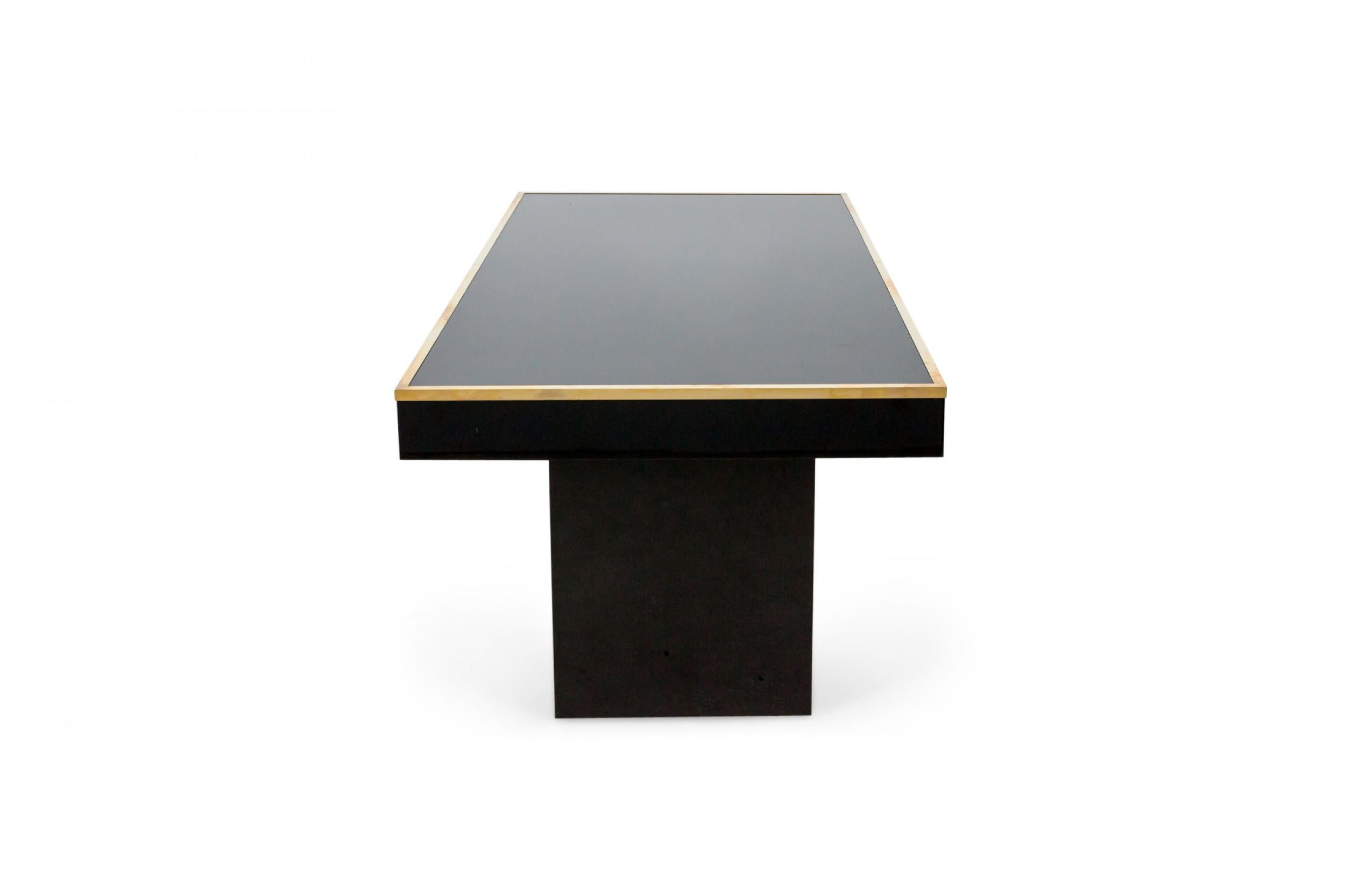 Mid-Century Modern Custom Italian Mid-Century Style Black Lacquered Desk in the Style of Aldo Tura For Sale
