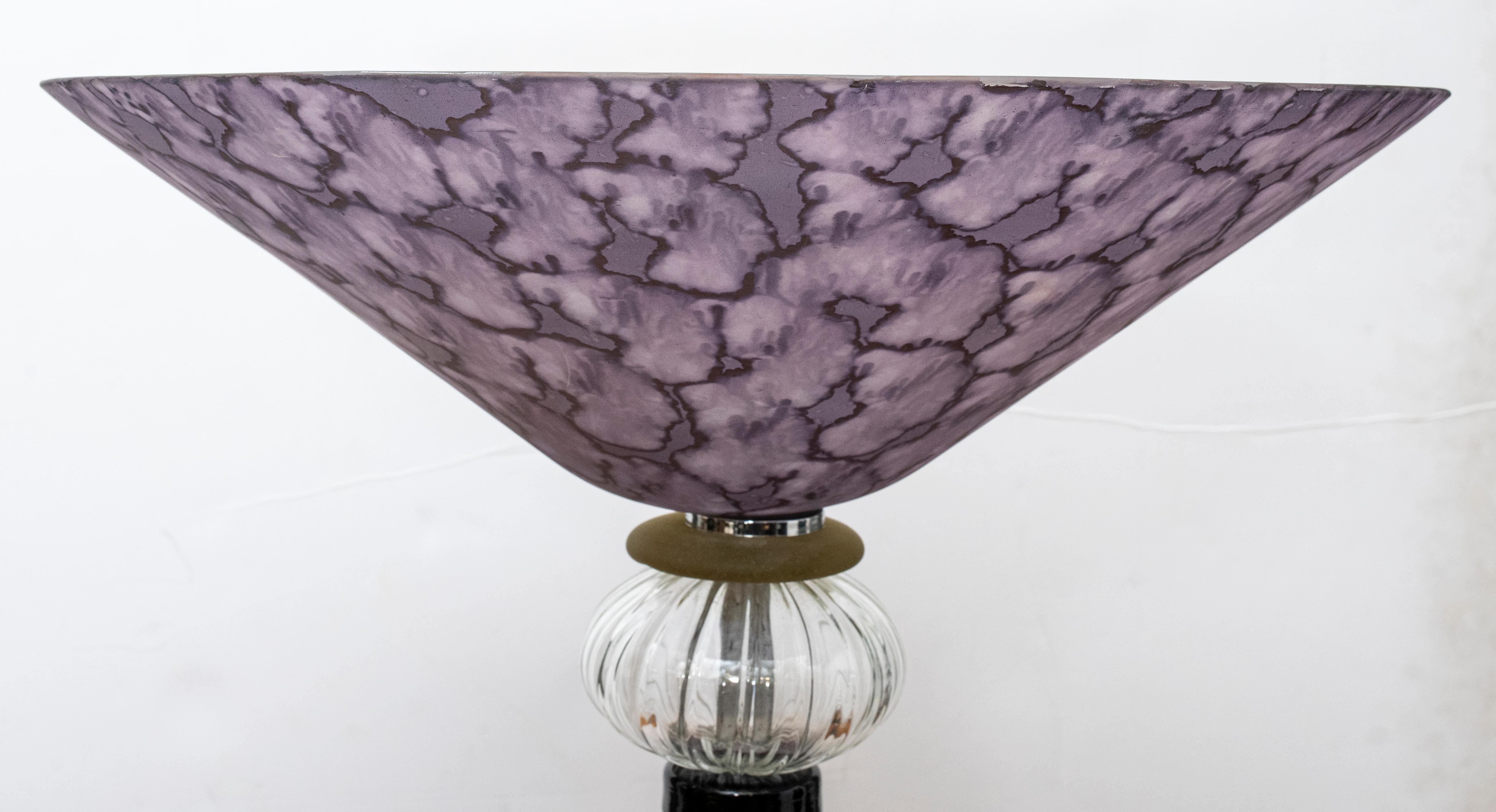 20th Century Custom Italian Postmodern Murano Glass Torchiere Lamps, Pair