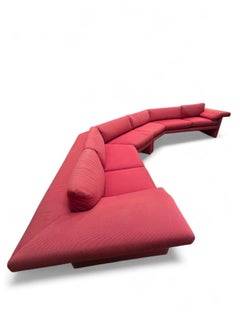 Custom Italian Postmodern Vico Magistretti Style Large 2-Piece Sectional Sofa