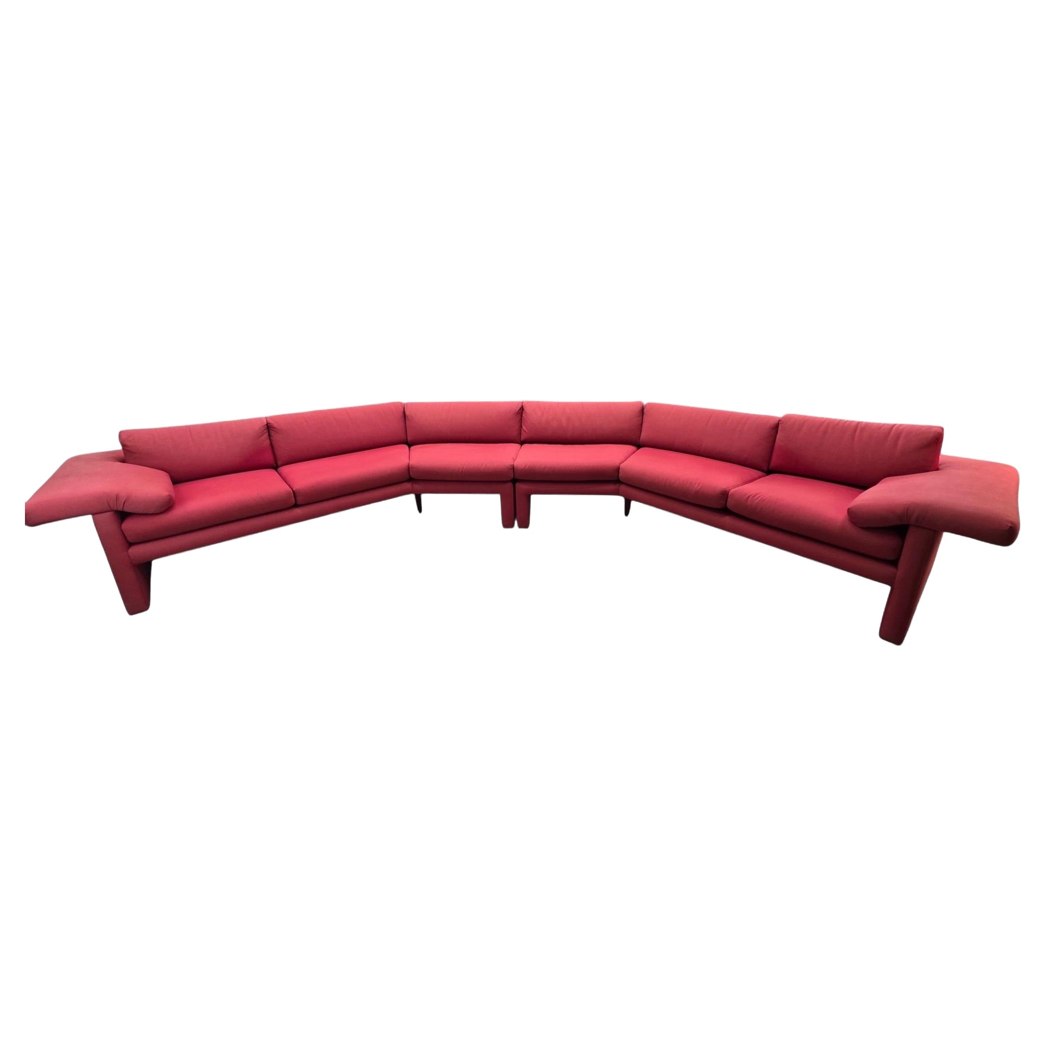 Custom Italian Postmodern Vico Magistretti Style Large 2-Piece Sectional Sofa