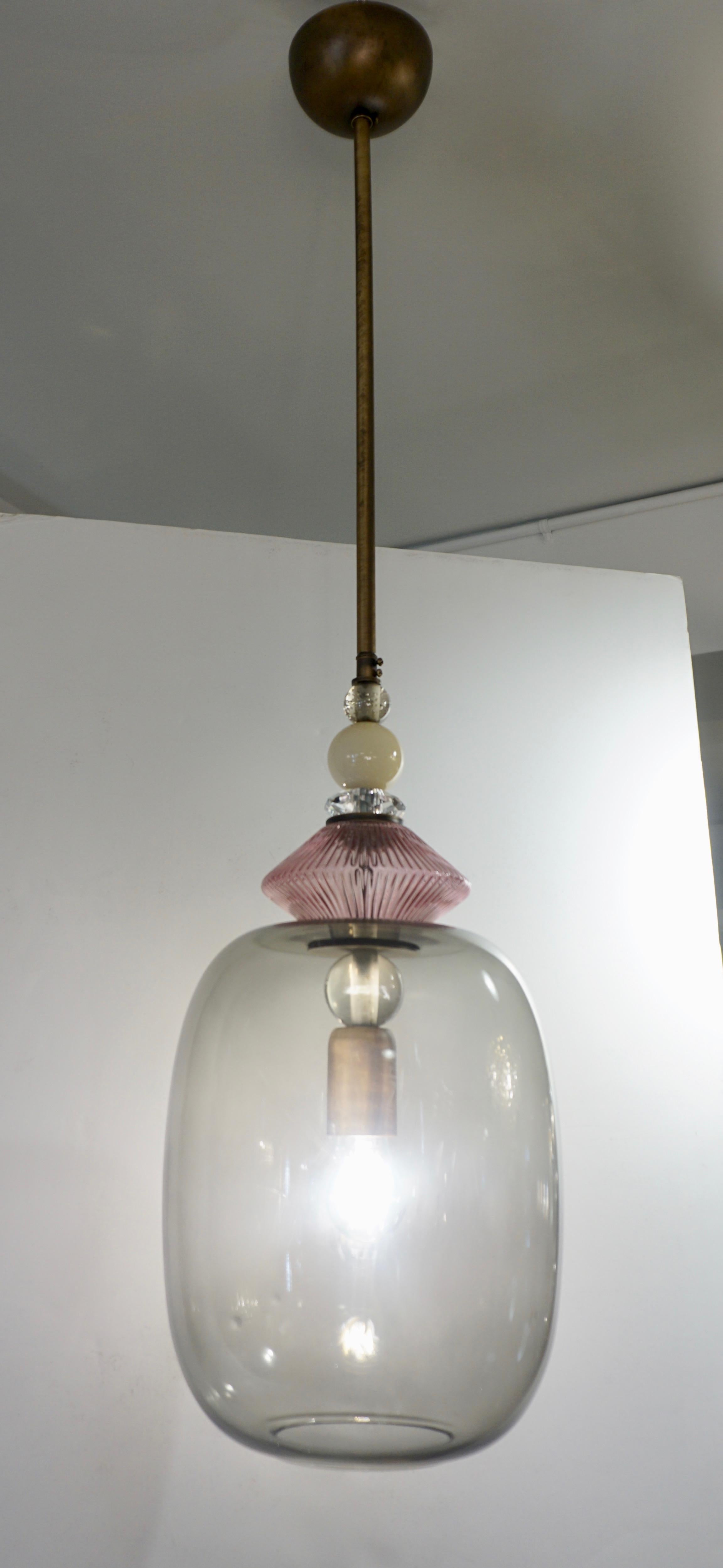 purple glass pendant light