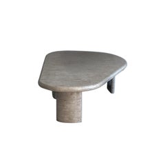Custom Italian Travertine Coffee Table, Marble Center Table Table, Side Table