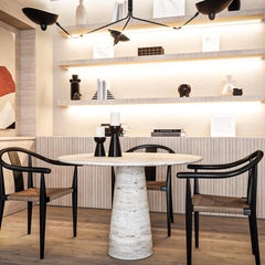 Individueller italienischer Travertin-Natursteintisch - Runder Marmortisch