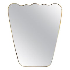 Miroir italien en laiton ondulé sur mesure par Adesso Imports