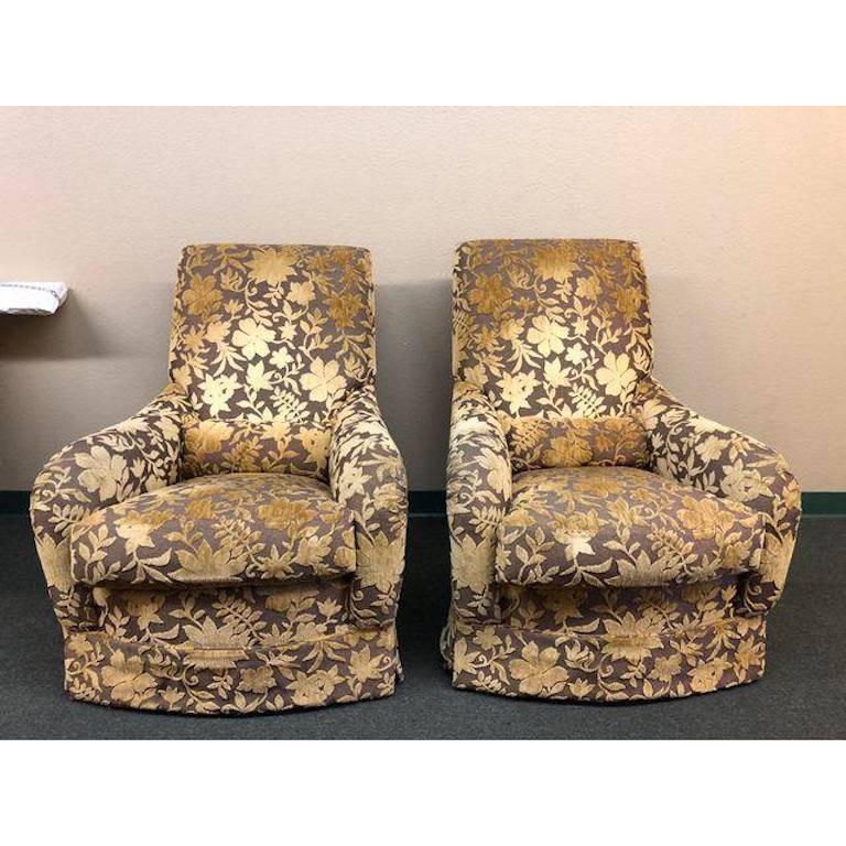 Pair of Custom J. F. Fitzgerald Velvet Armchairs In Good Condition In San Francisco, CA