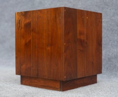 James Martin Studio Pedestal Side End Table American Black Walnut & Cleft Slate