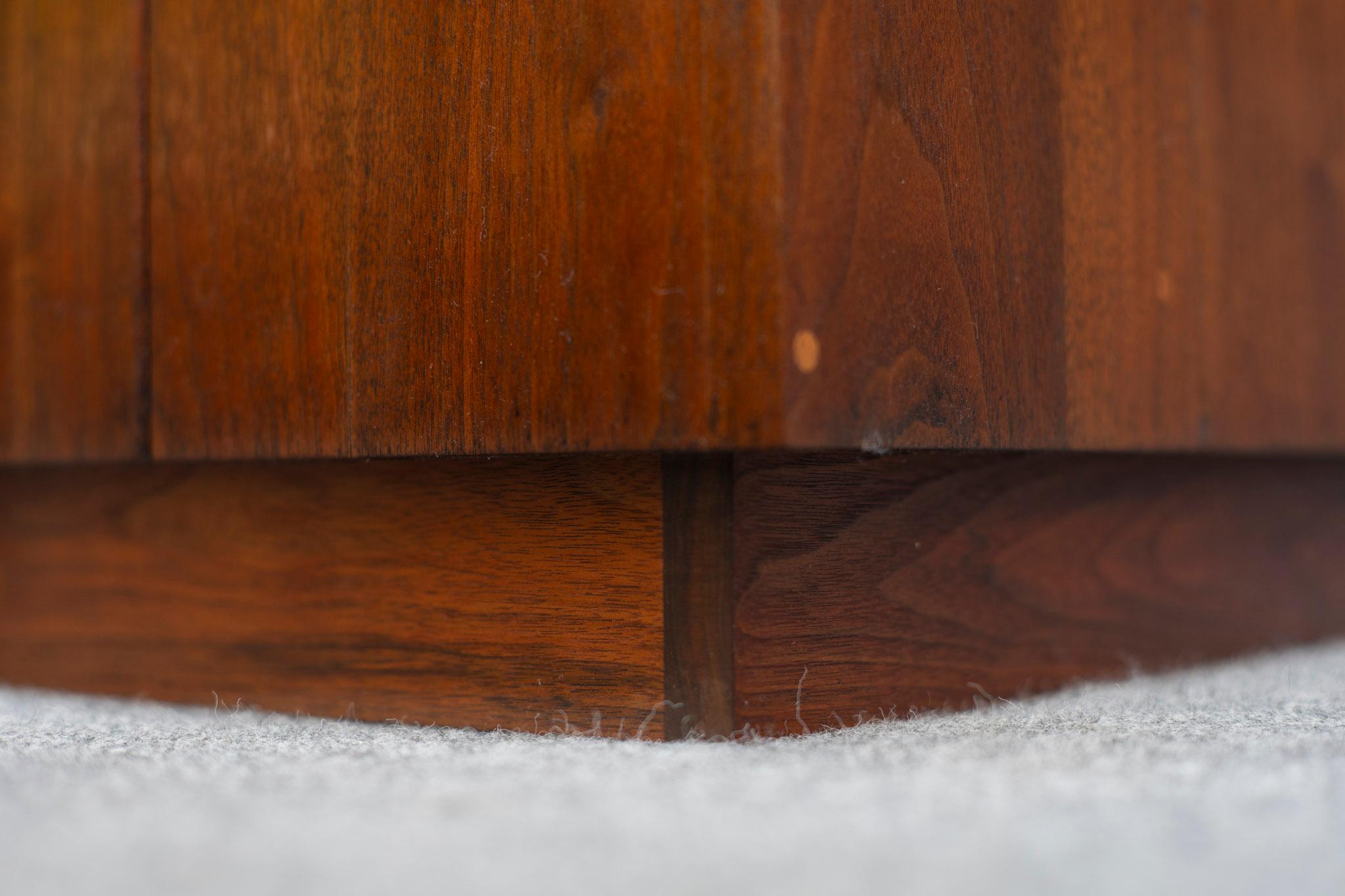 Late 20th Century James Martin Studio Pedestal Side End Table American Black Walnut & Cleft Slate For Sale