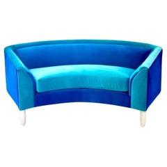 Custom Janie Molster Curved Velvet Color Block Sofa