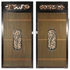 Retro Custom Japanese Architectural Shoji Barn Doors on Casters