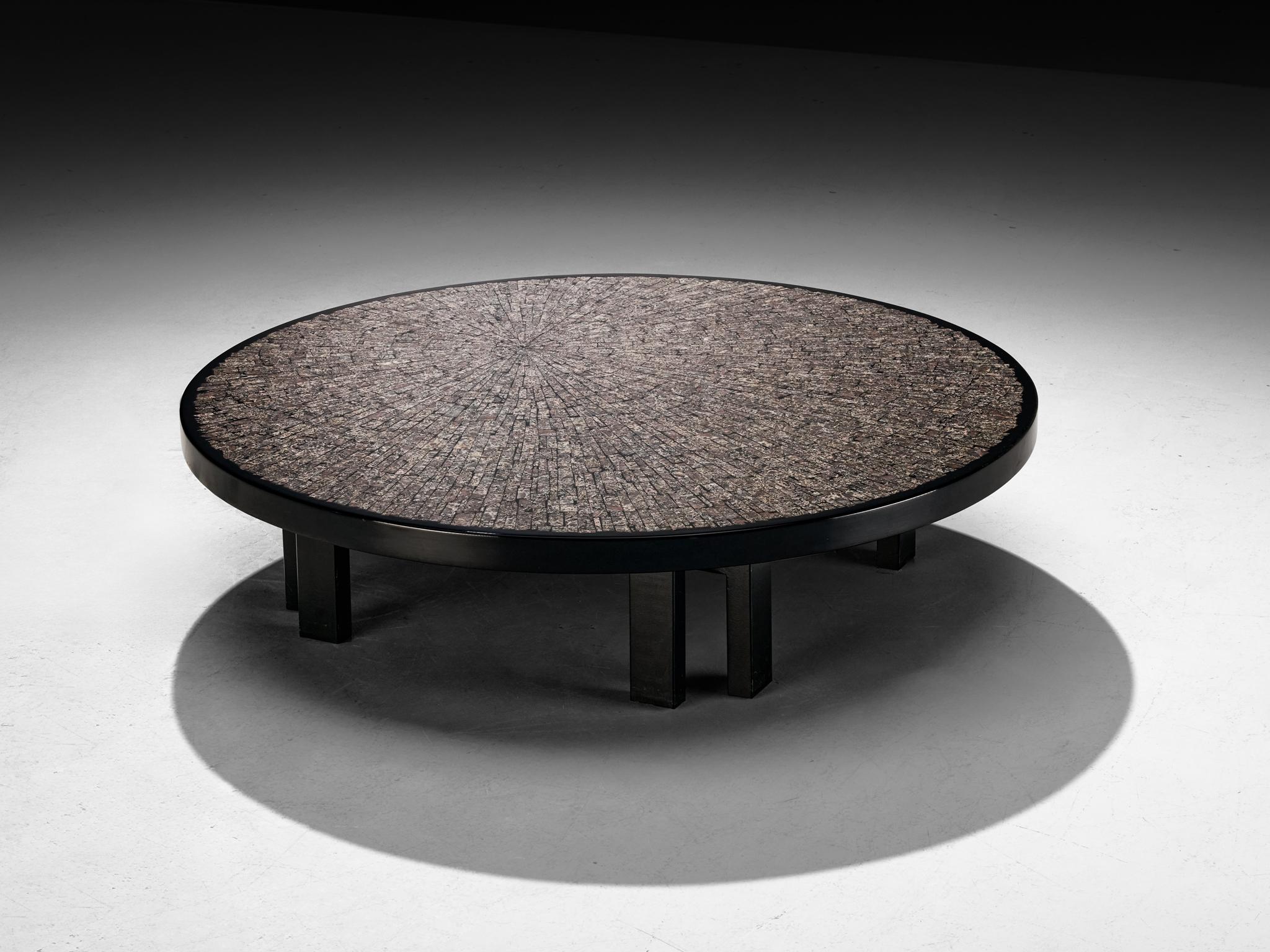 Custom Jean Claude Dresse Coffee Table in Granite Bon état - En vente à Waalwijk, NL