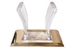 Jeffrey Bigelow Bronze, Lucite Custom Sculpted Console or Dining Room Table Base