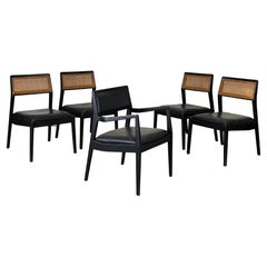 Custom Jens Risom Black Dining Chairs With Great Patina