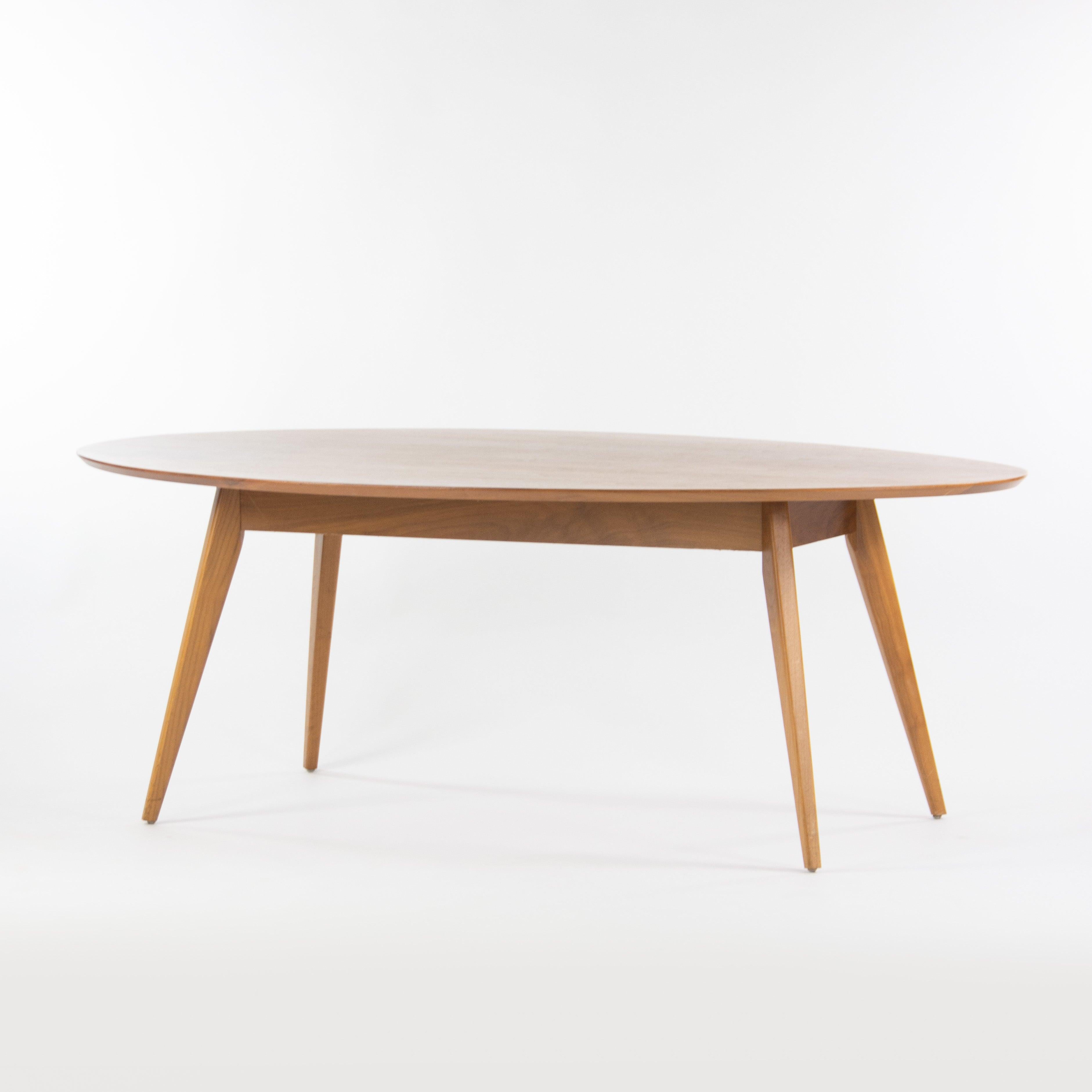 American Custom Jens Risom for Knoll 78x48 inch Oval Walnut Dining / Conference Table For Sale