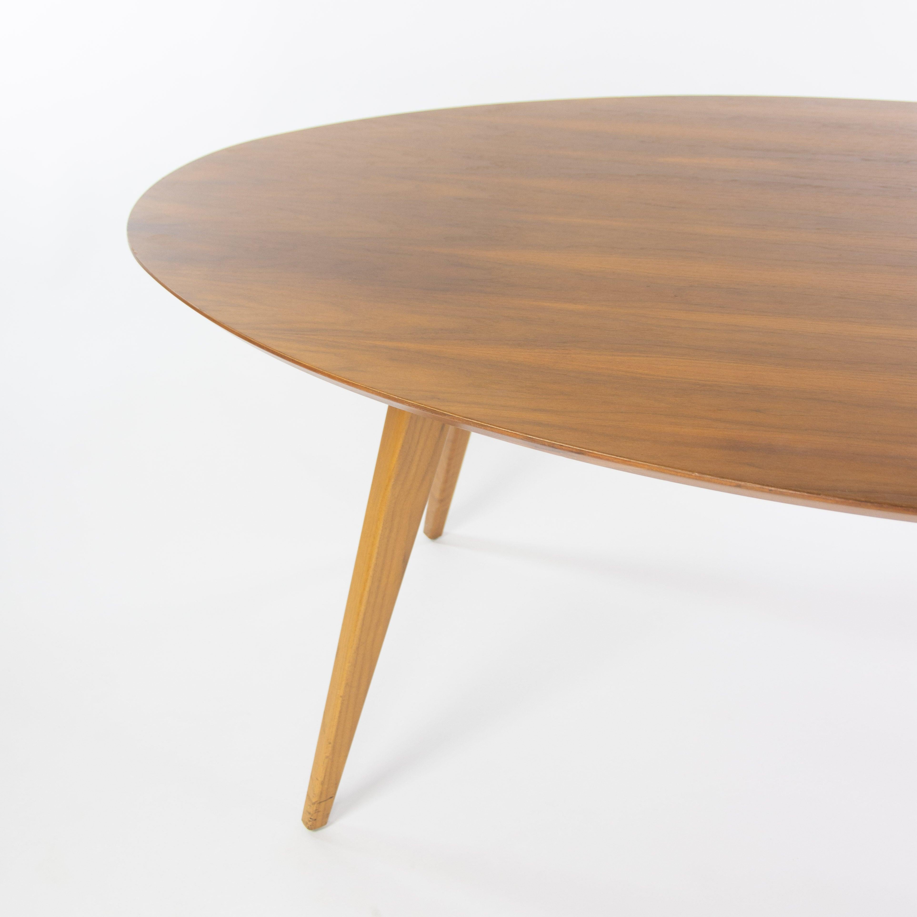 Custom Jens Risom for Knoll 78x48 inch Oval Walnut Dining / Conference Table For Sale 2
