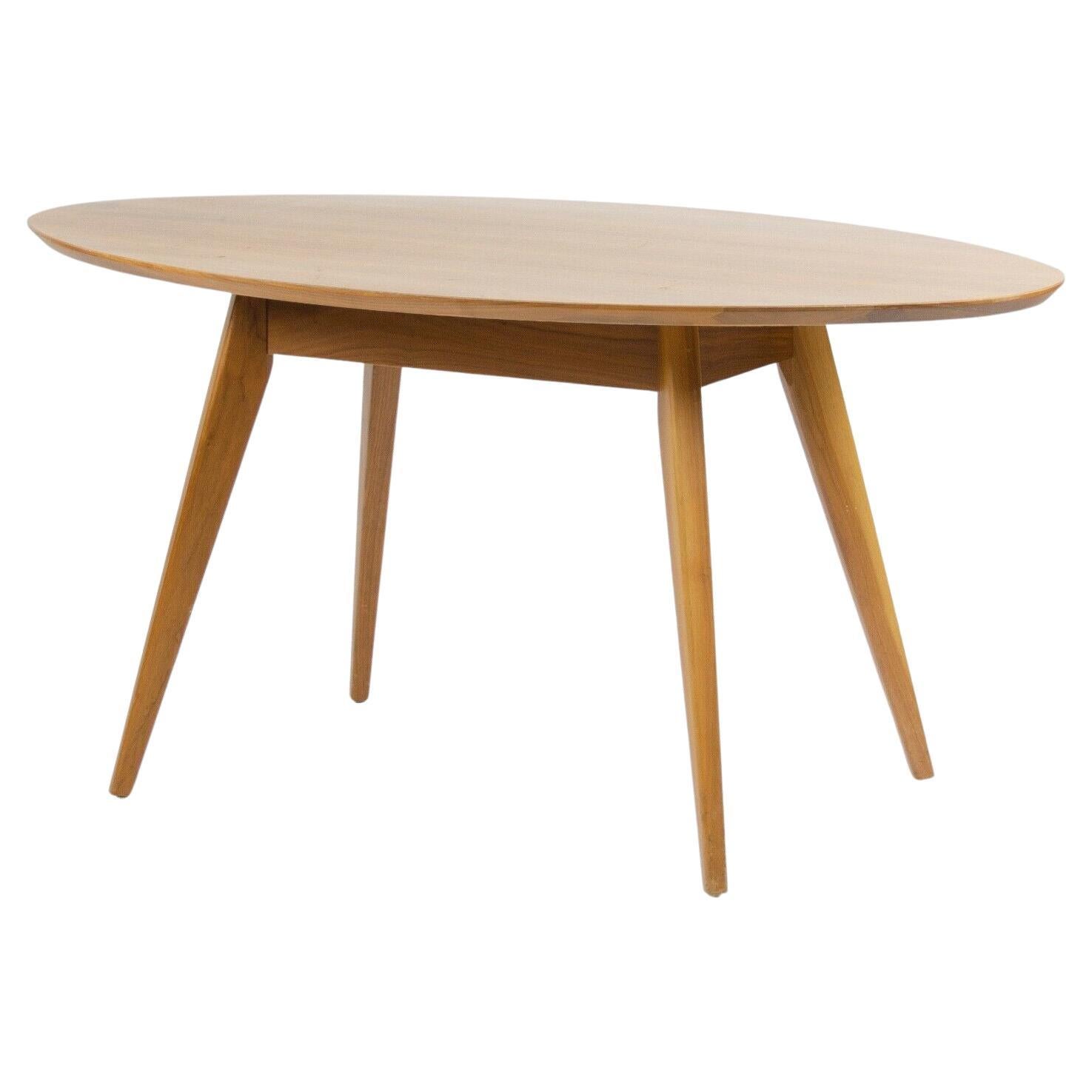 Custom Jens Risom Knoll 56 in Oval Walnut Dining Cafe Table Saarinen Tulip For Sale