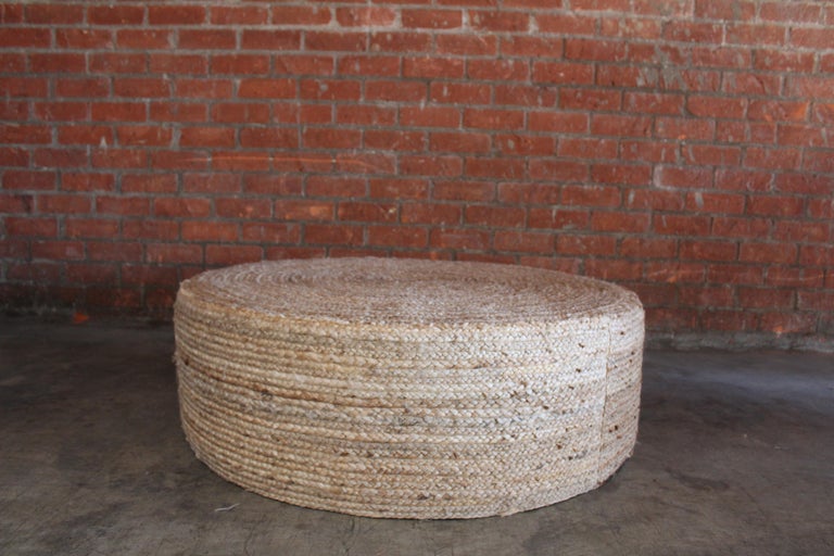 Custom Jute Ottoman at 1stDibs