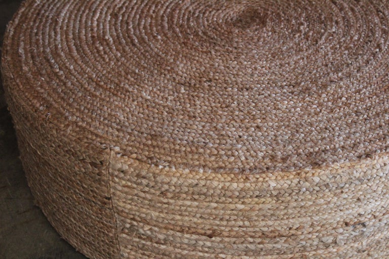 Custom Jute Ottoman at 1stDibs