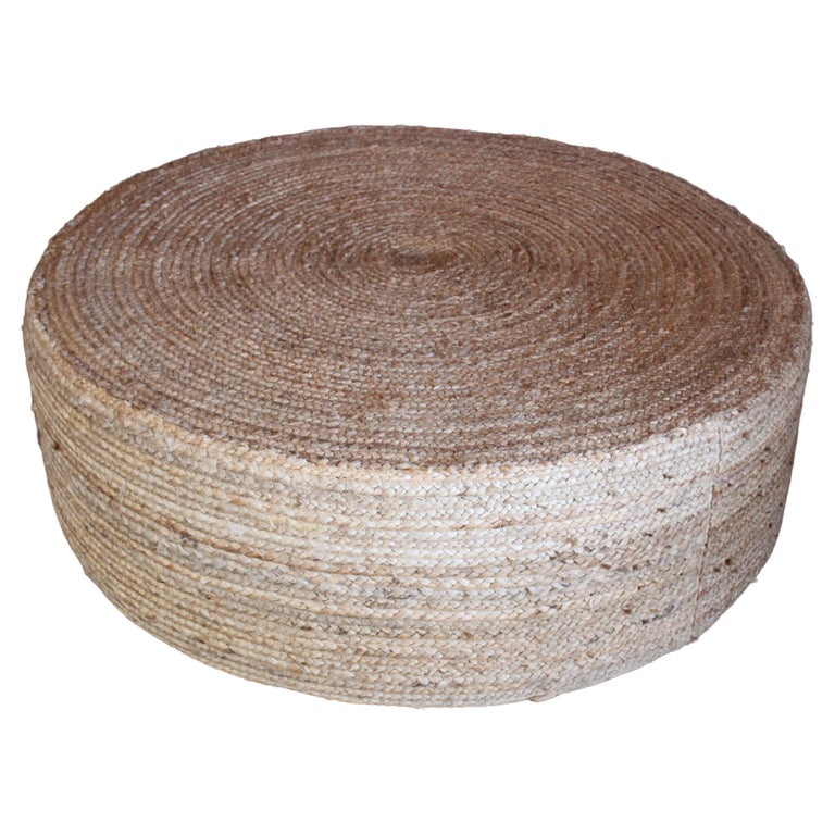 Custom Jute Ottoman at 1stDibs