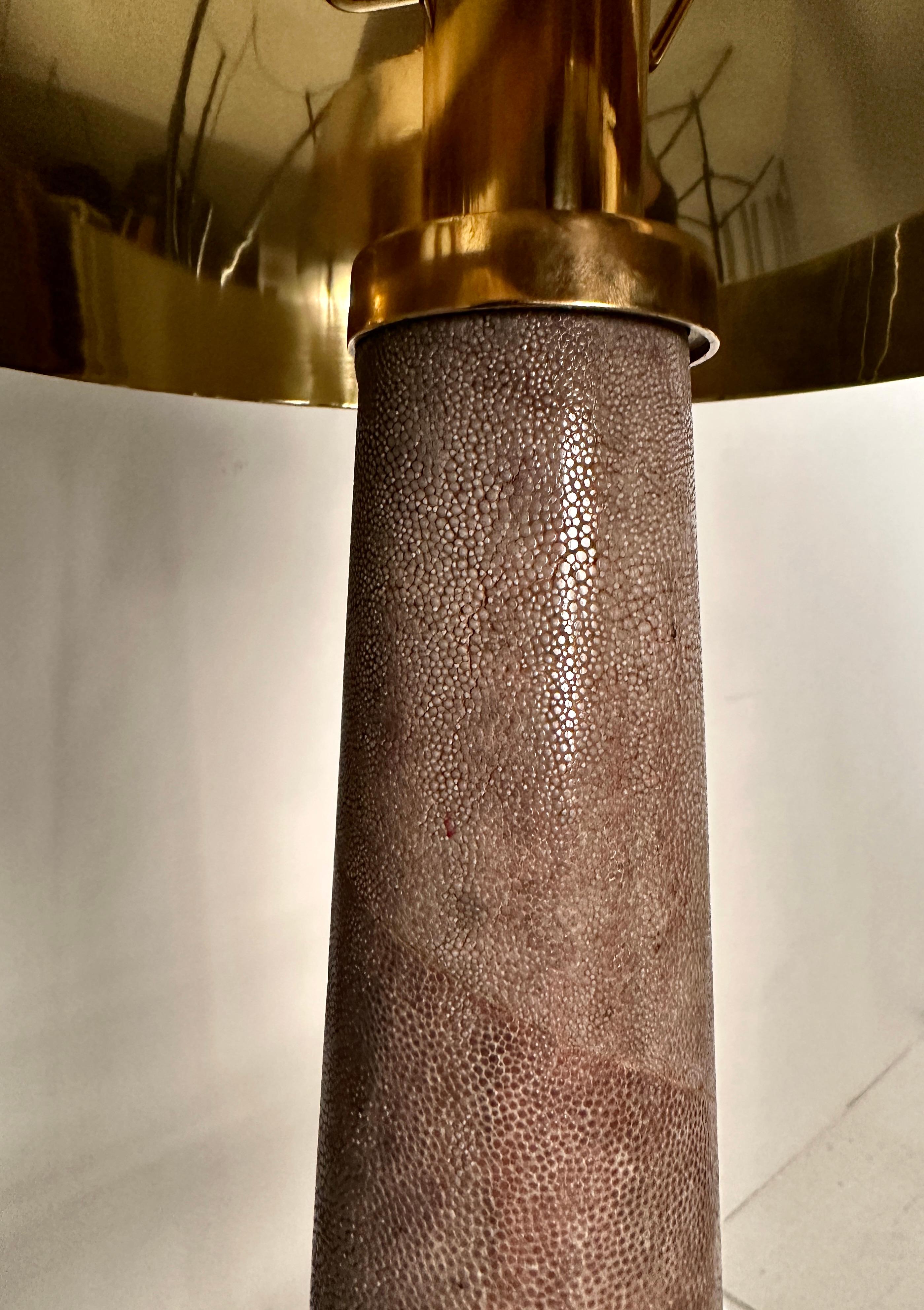 Mid-Century Modern Custom Karl Springer Shagreen Lighthouse Lamp, USA c 1980