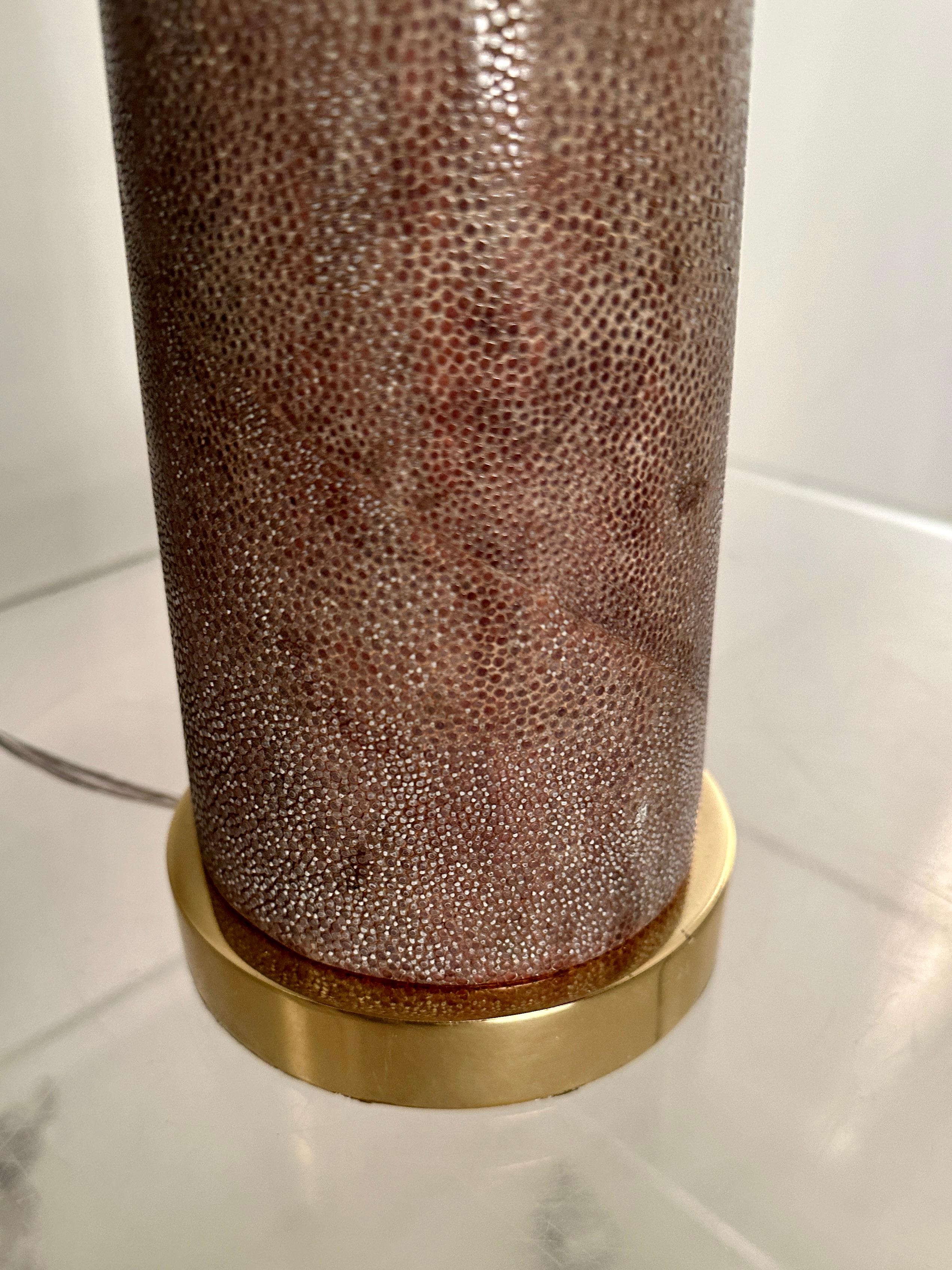 Brass Custom Karl Springer Shagreen Lighthouse Lamp, USA c 1980