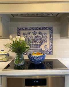 Custom Kitchen Tile Backsplash - Hand Painted Portuguese Tiles Azulejos