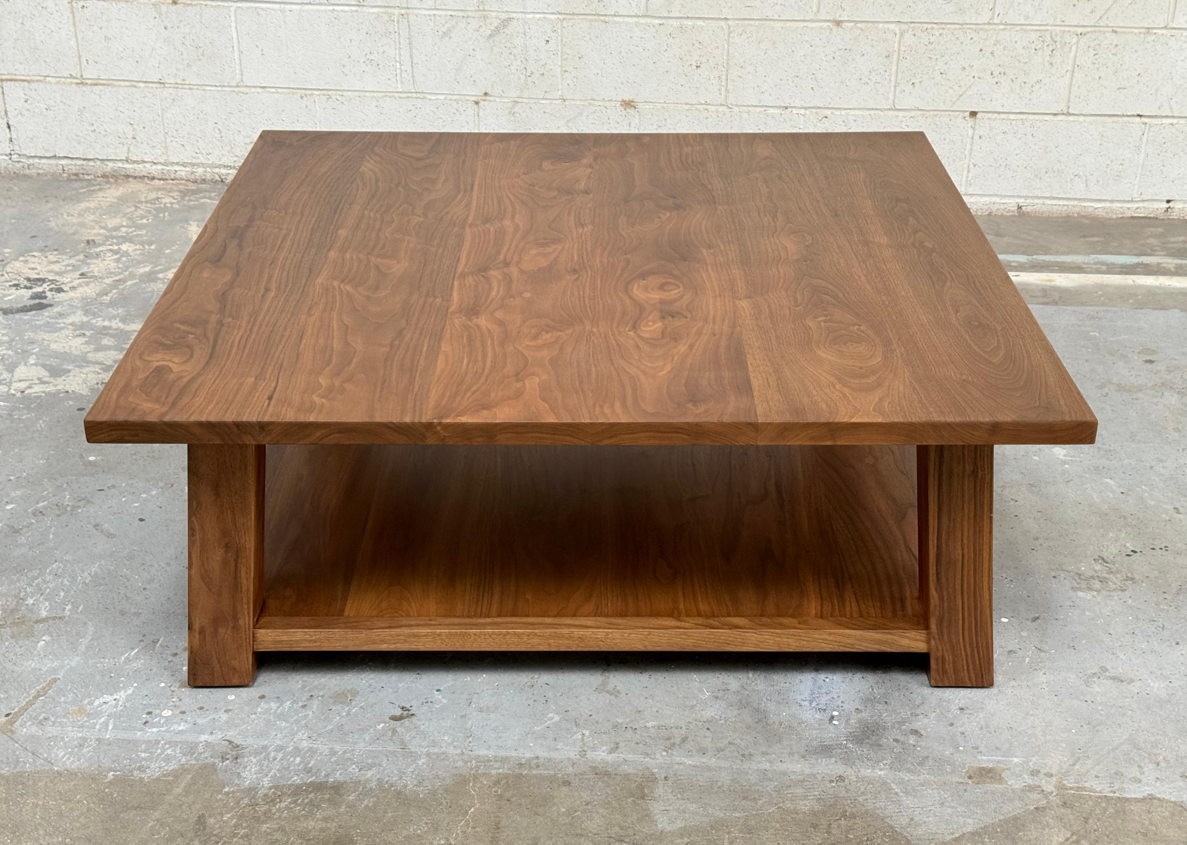 American Craftsman Custom Klara Coffee Table in Walnut, by Petersen Antiques For Sale