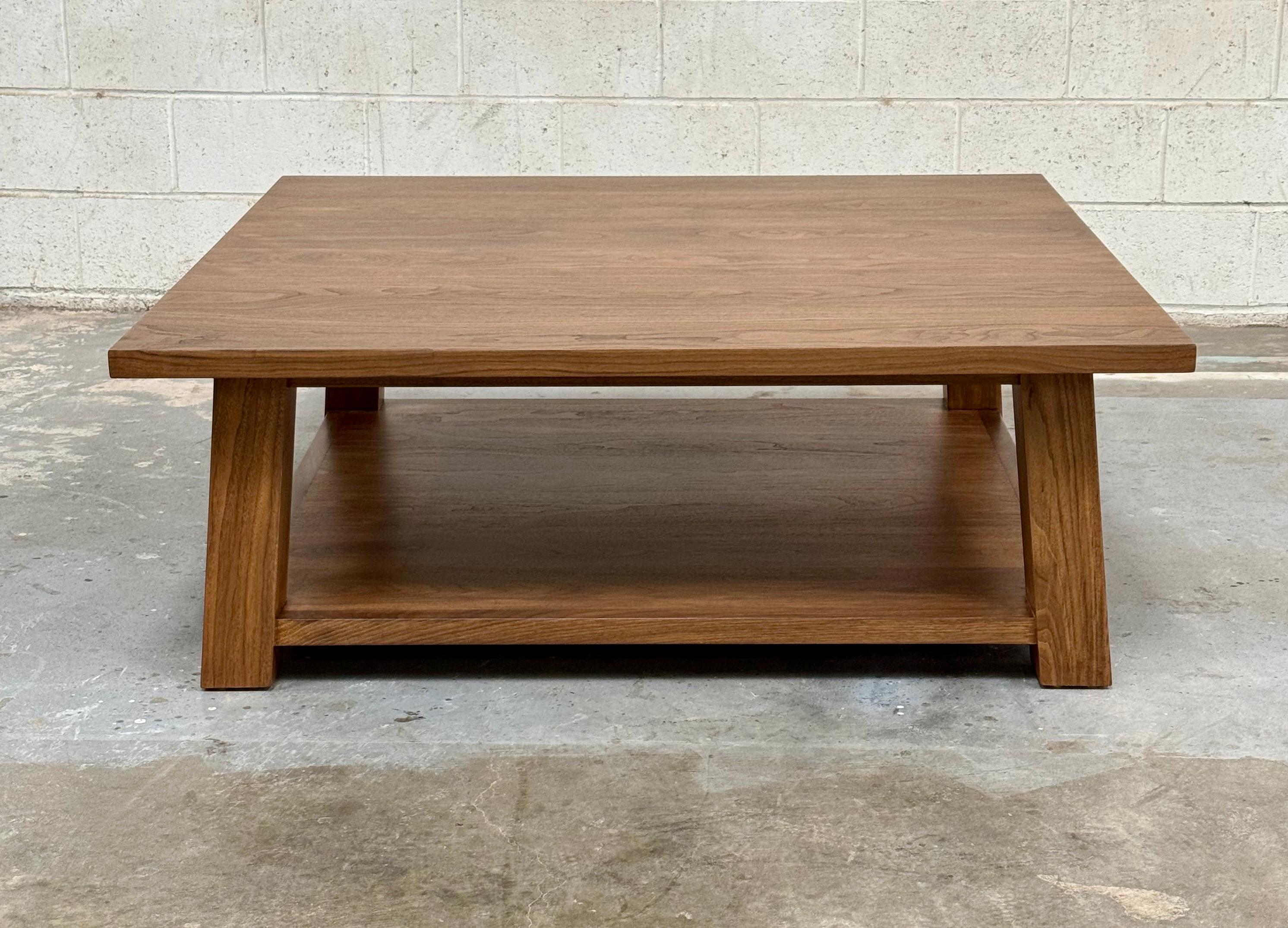 American Custom Klara Coffee Table in Walnut, by Petersen Antiques For Sale