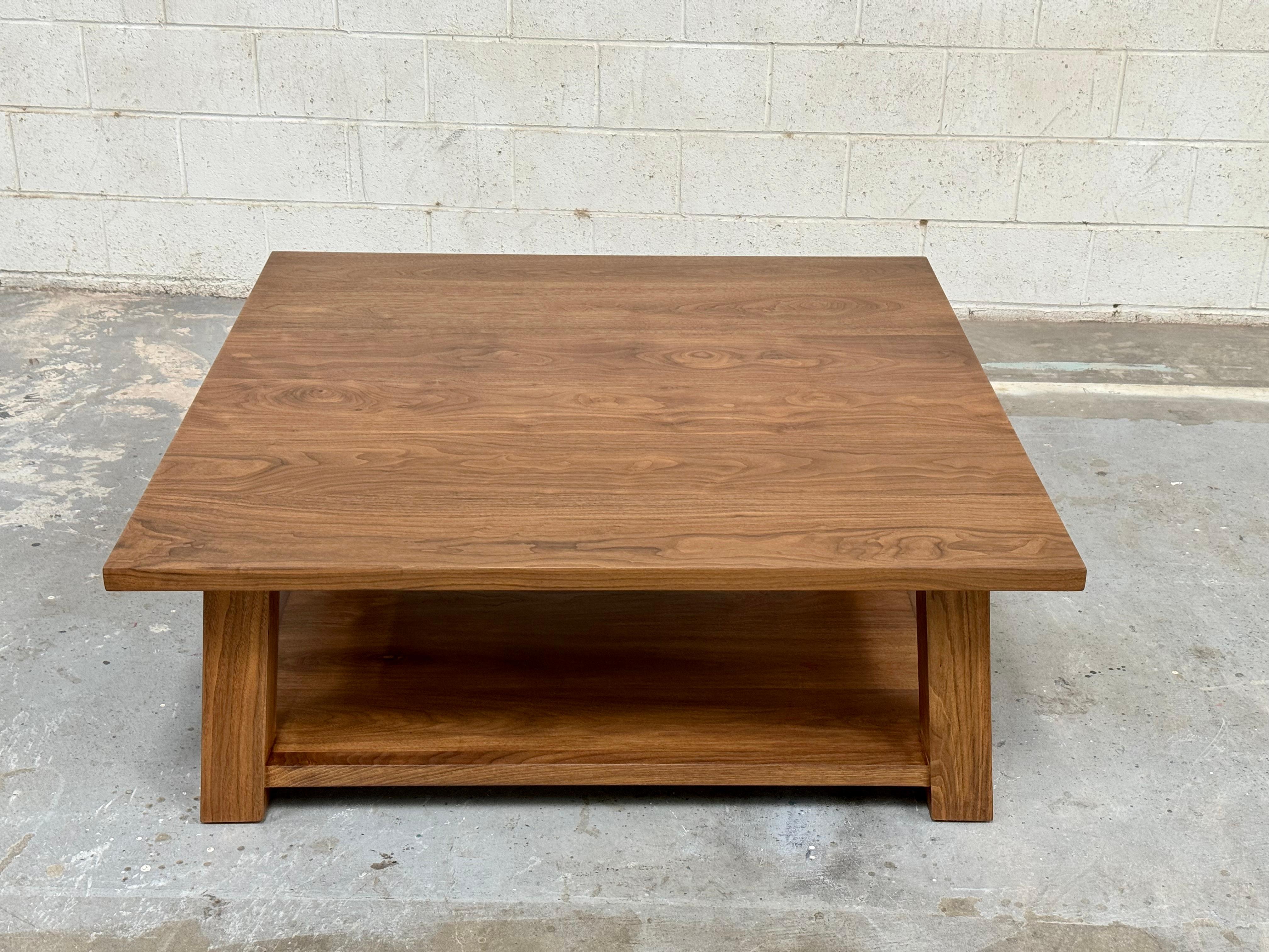 Hand-Crafted Custom Klara Coffee Table in Walnut, by Petersen Antiques For Sale