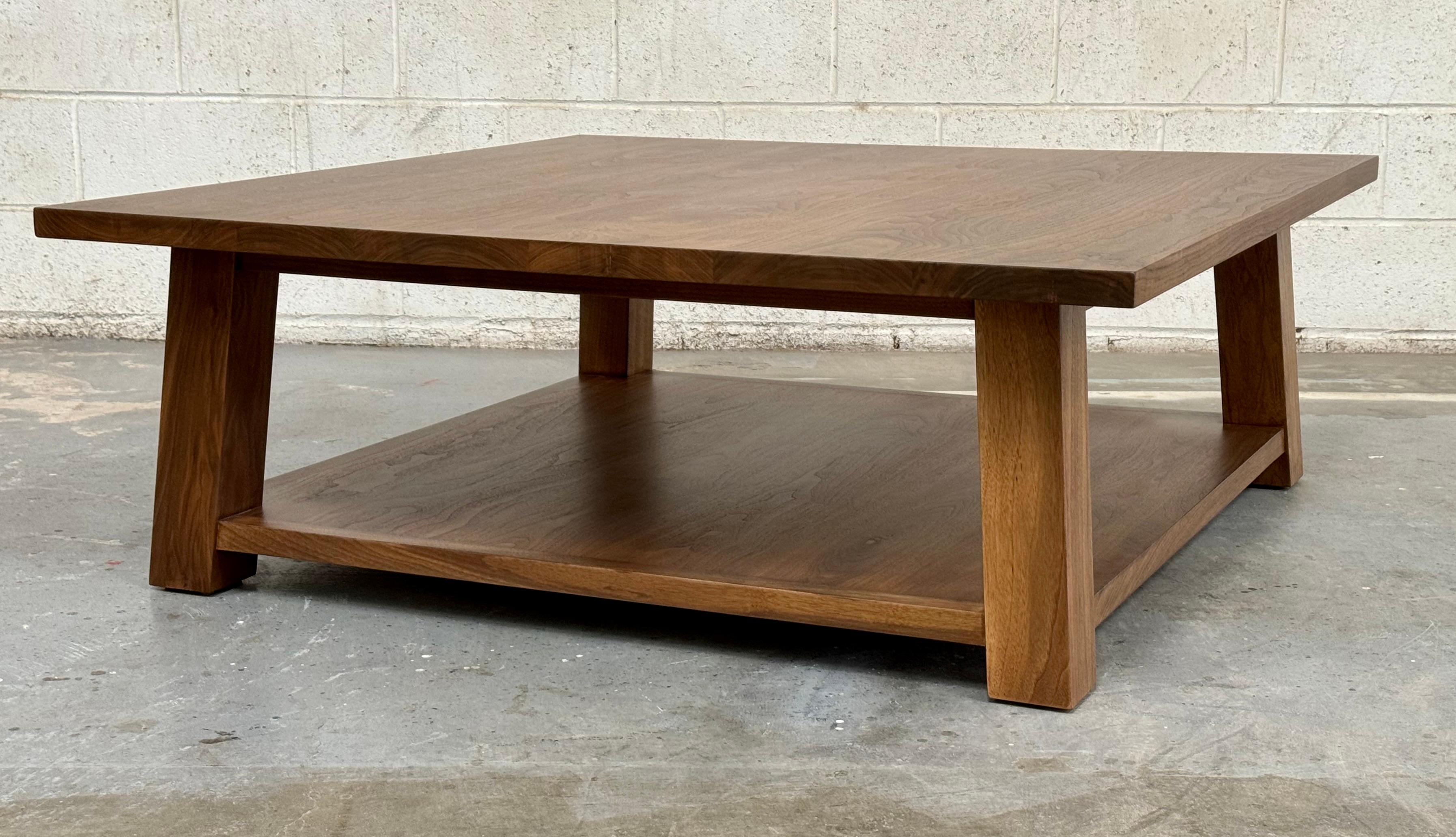 Custom Klara Coffee Table in Walnut, by Petersen Antiques In New Condition For Sale In Los Angeles, CA