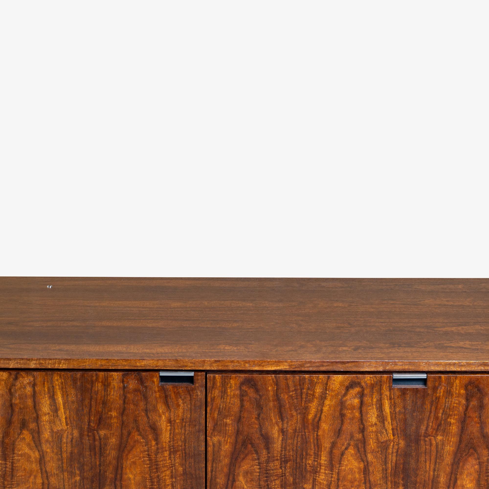 Custom Knoll 9' Executive Credenza Desk in Walnut & Chrome For Sale 5