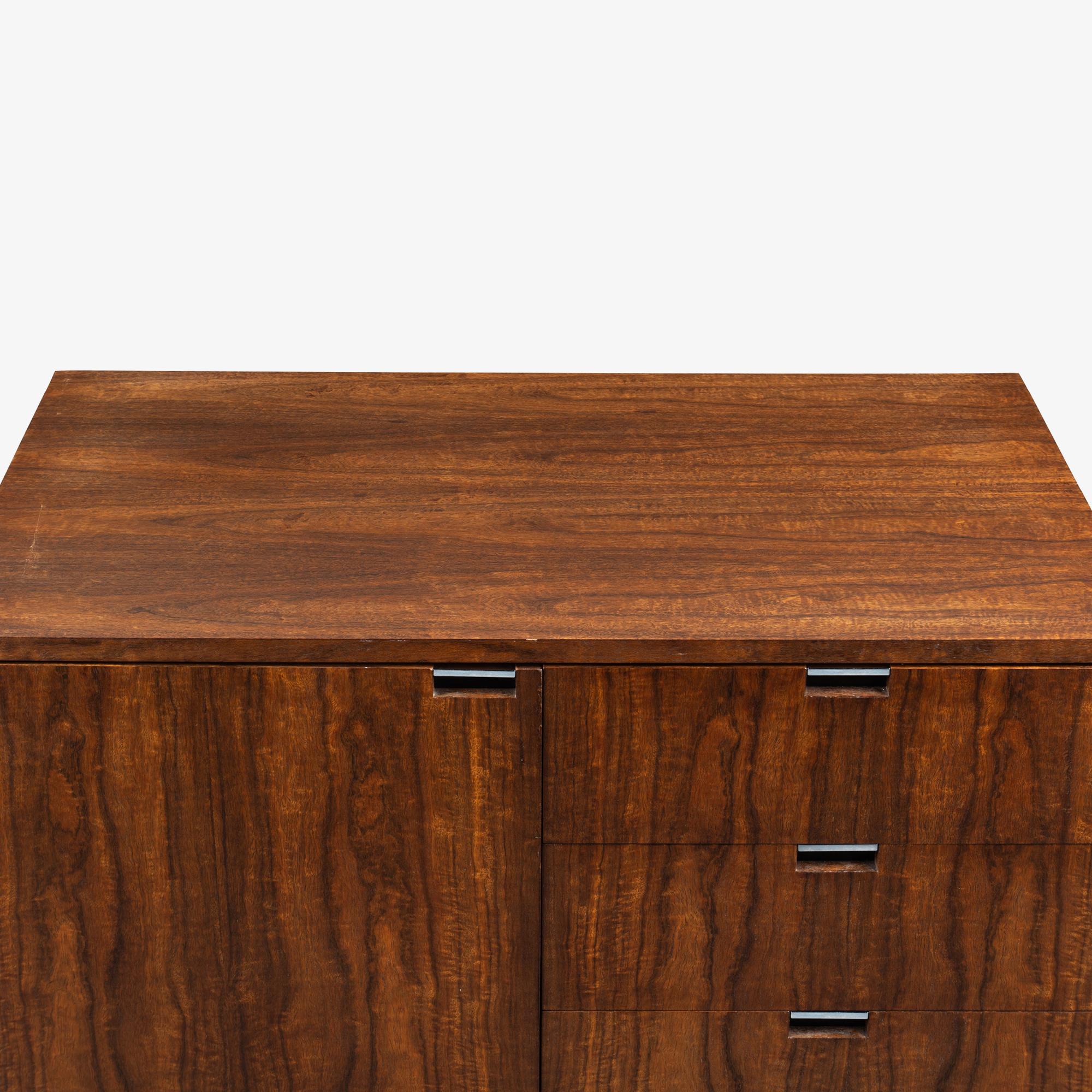 American Custom Knoll Executive Cabinet in Walnut & Chrome For Sale