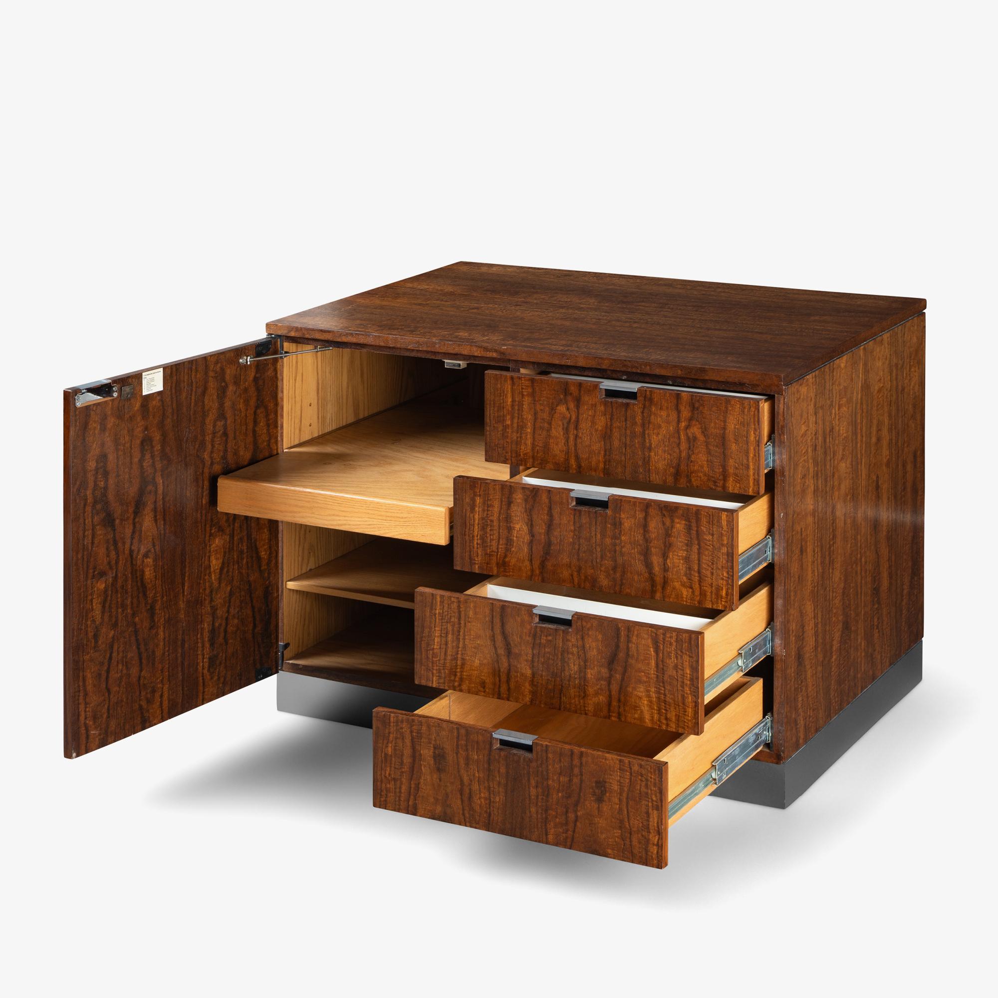 Late 20th Century Custom Knoll Executive Cabinet in Walnut & Chrome For Sale