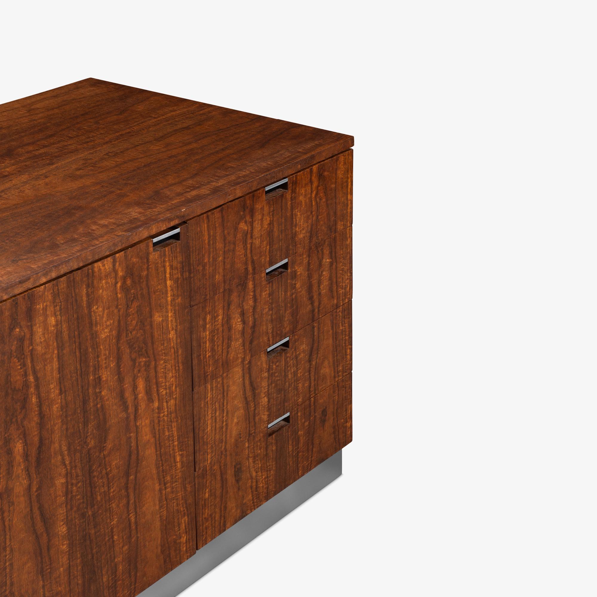 Custom Knoll Executive Cabinet in Walnut & Chrome For Sale 2