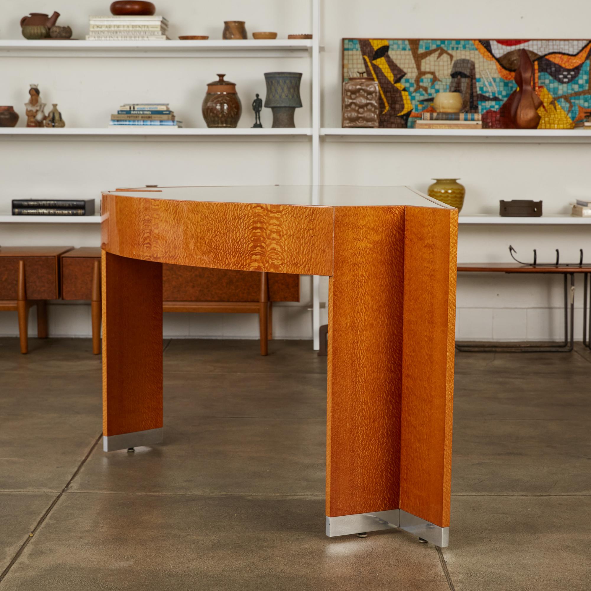 Custom Lacewood “Mezzaluna” Office Desk by Pace Collection 2