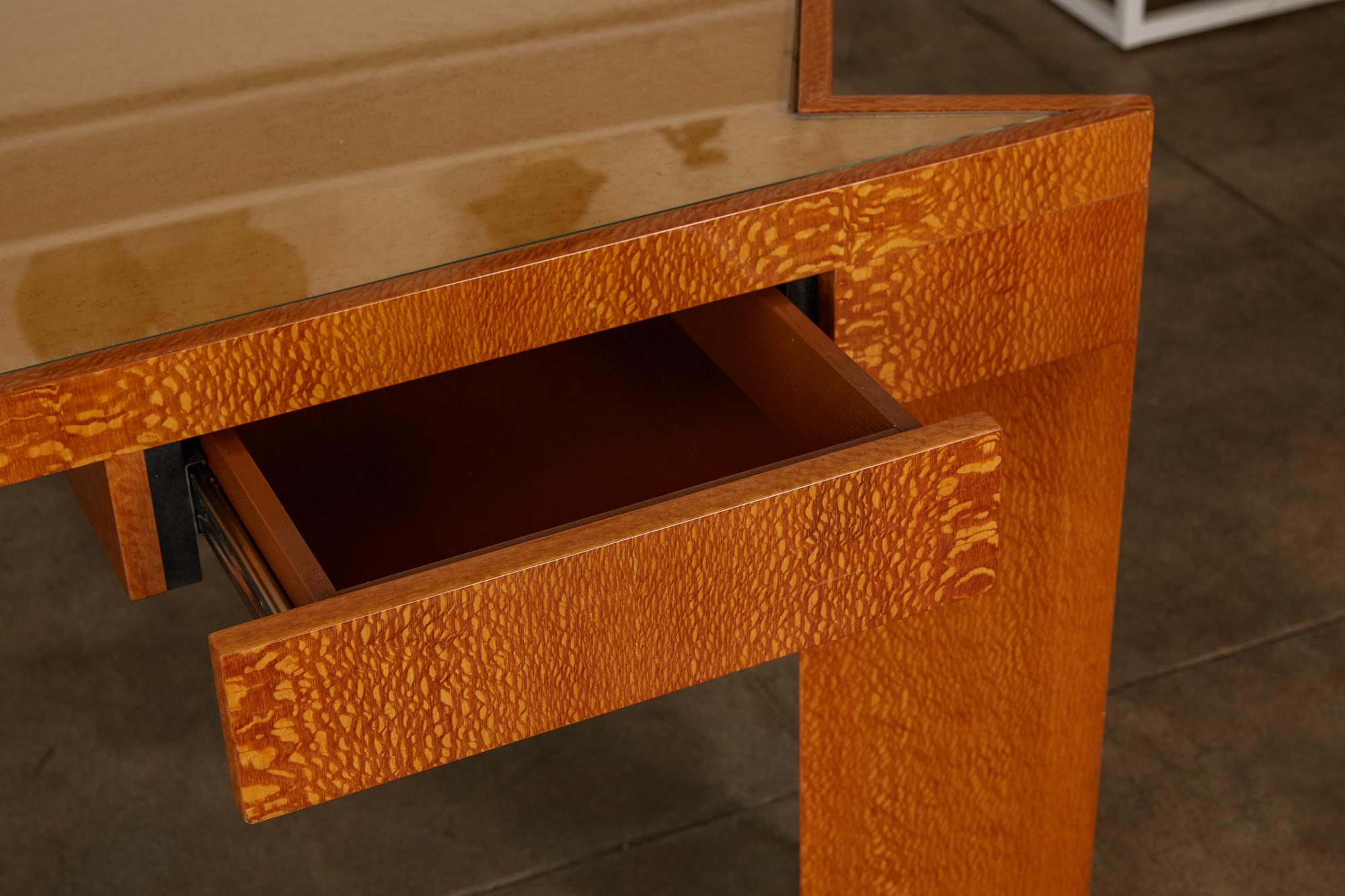 Custom Lacewood “Mezzaluna” Office Desk by Pace Collection 4