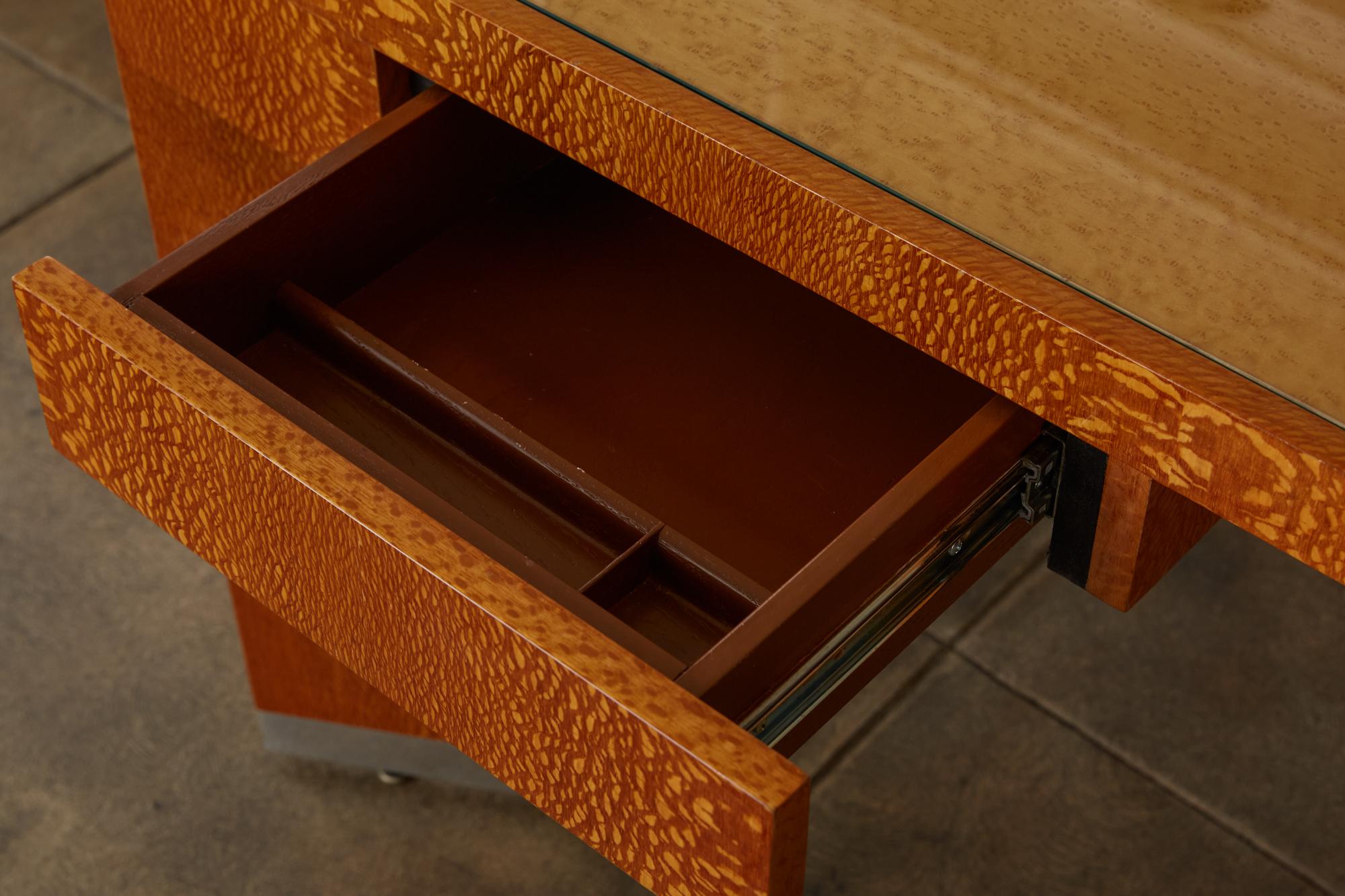 Custom Lacewood “Mezzaluna” Office Desk by Pace Collection 5