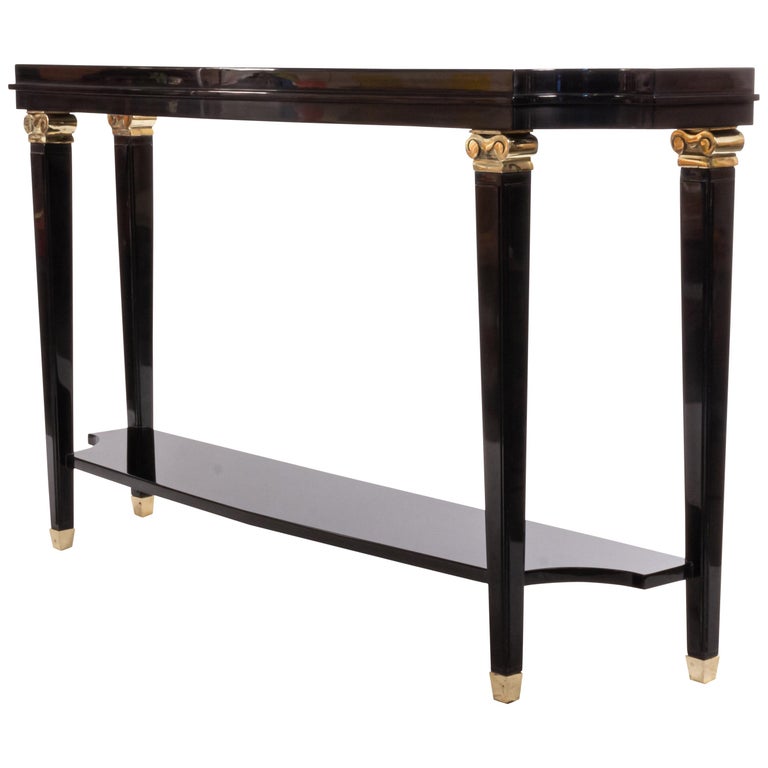 Custom Lacquer Console Table in the Style of Lucien Rollin For Sale at 1stdibs