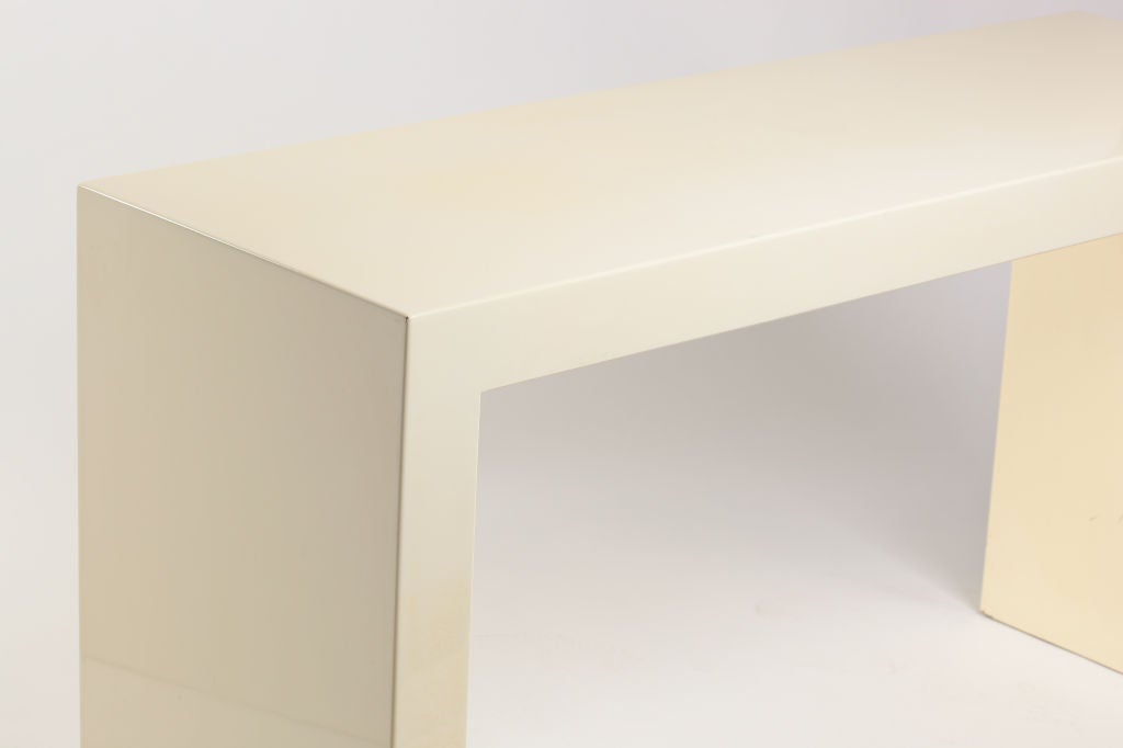 Minimalist Custom Lacquer Parsons Console Table after Karl Springer For Sale