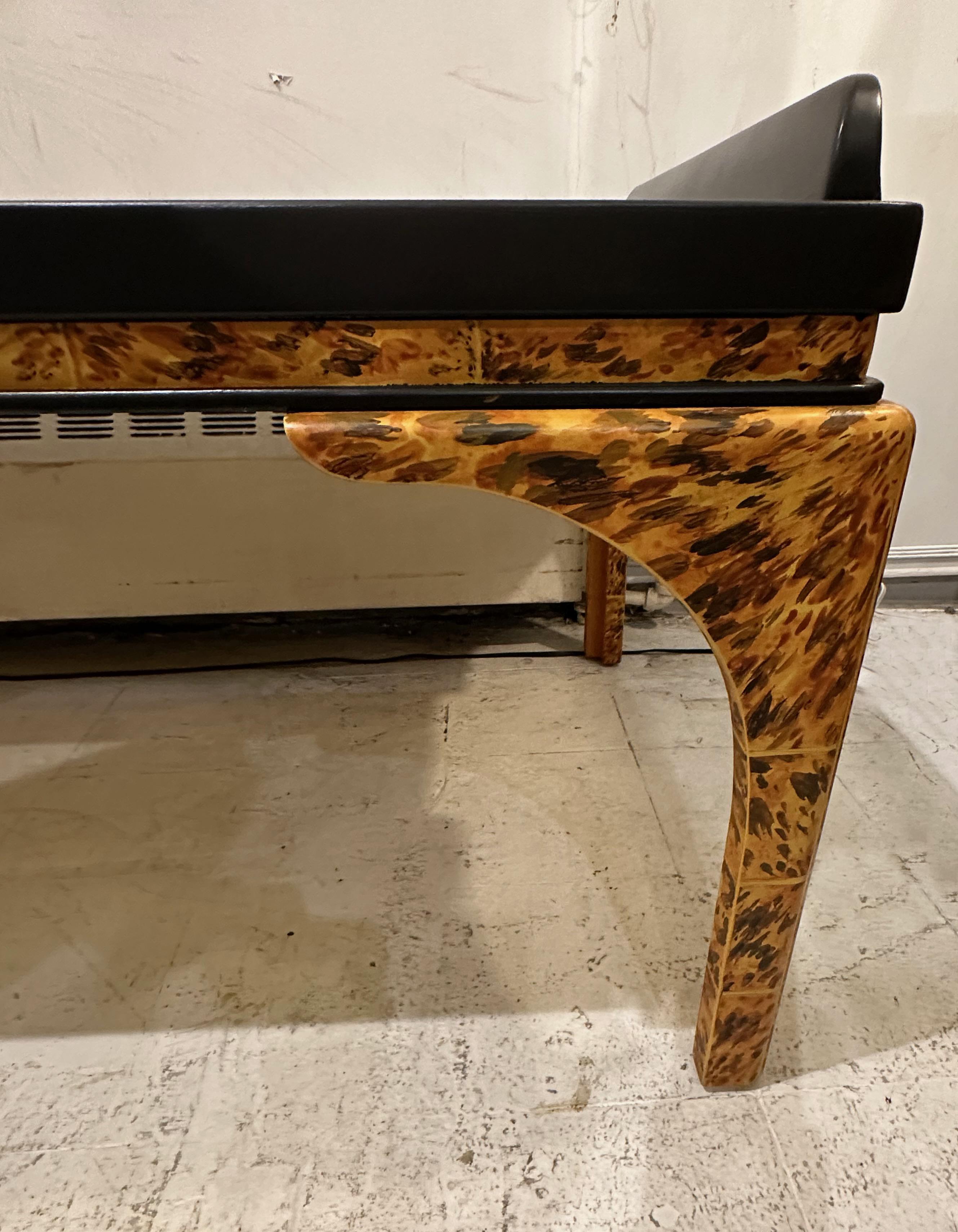 Custom Lacquered Faux-Tortoise Coffee Table For Sale 1