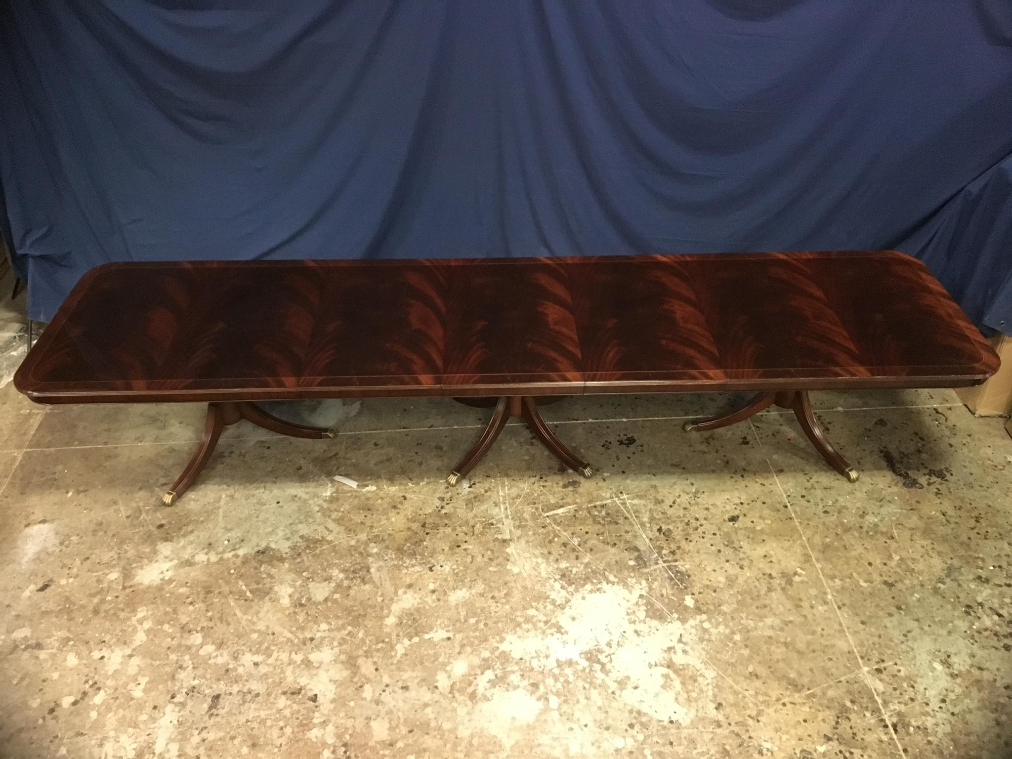 American Custom Large Mahogany Georgian Style Dining Table by Leighton Hall For Sale