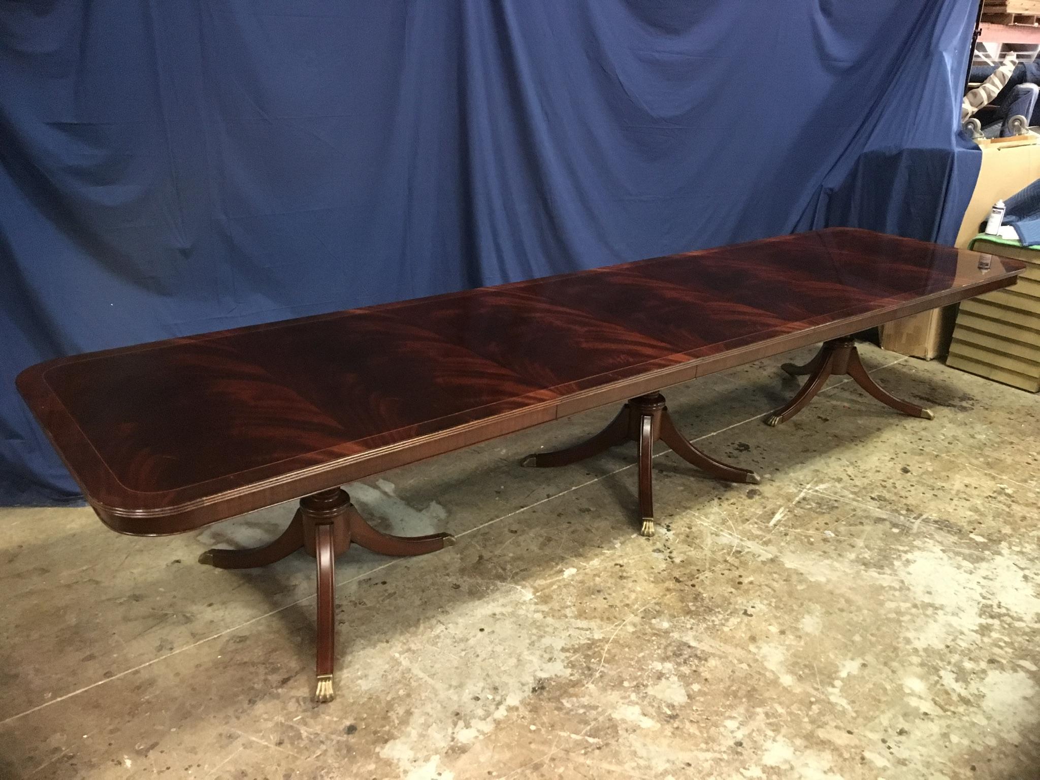 Contemporary Custom Large Mahogany Georgian Style Dining Table by Leighton Hall For Sale