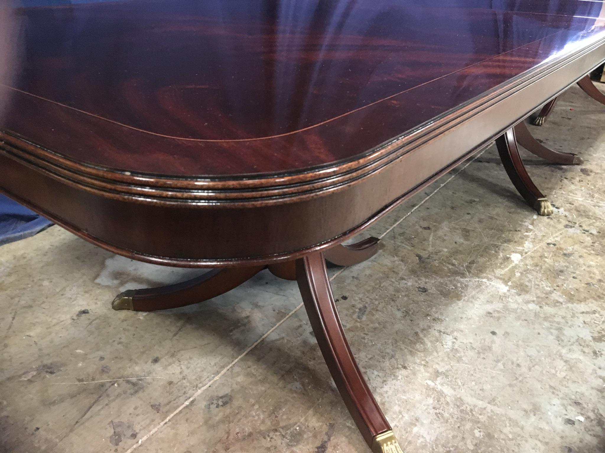 Custom Large Mahogany Georgian Style Dining Table by Leighton Hall For Sale 1